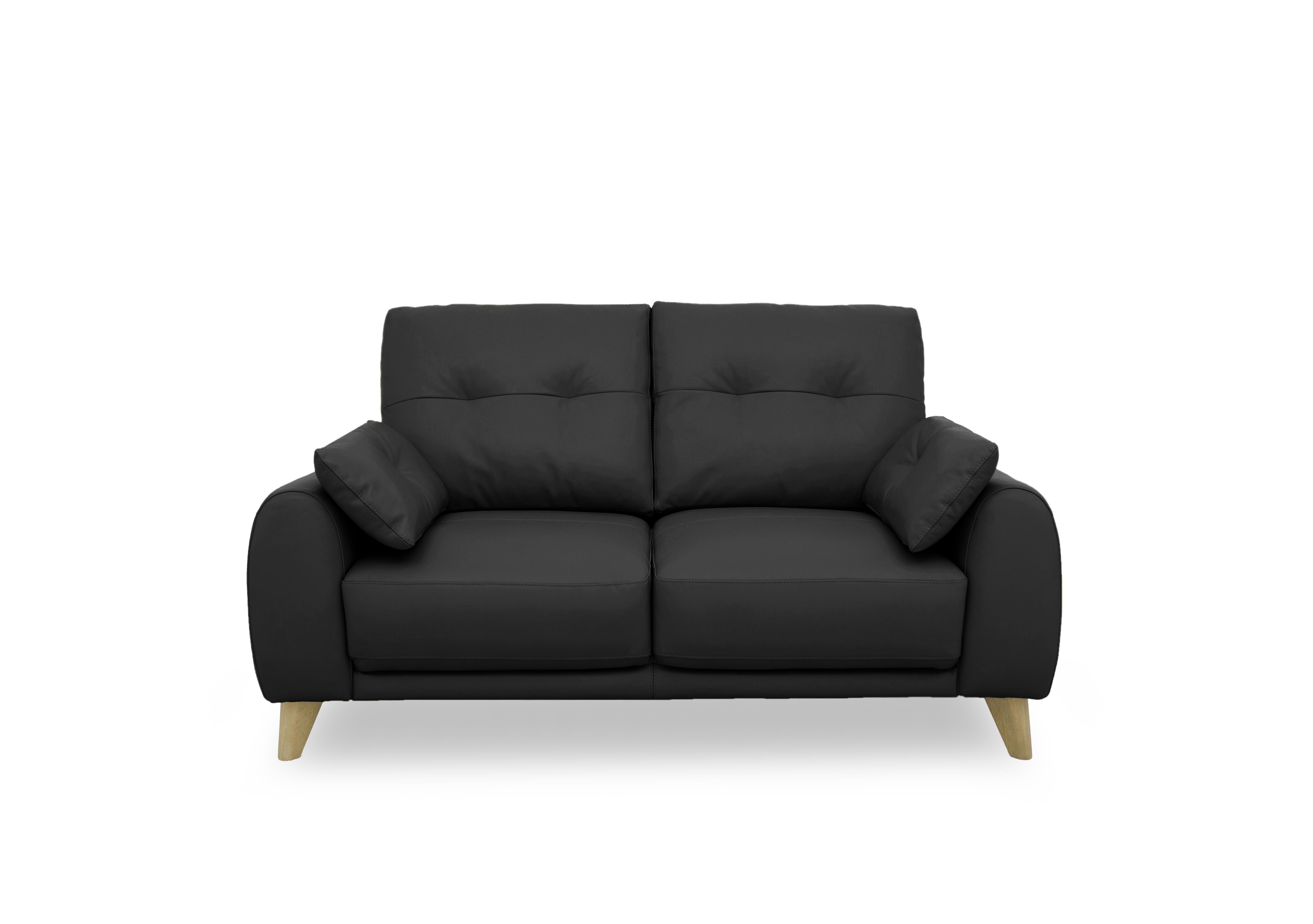Malmo Leather 2 Seater Sofa in Nc-023c Black on Furniture Village