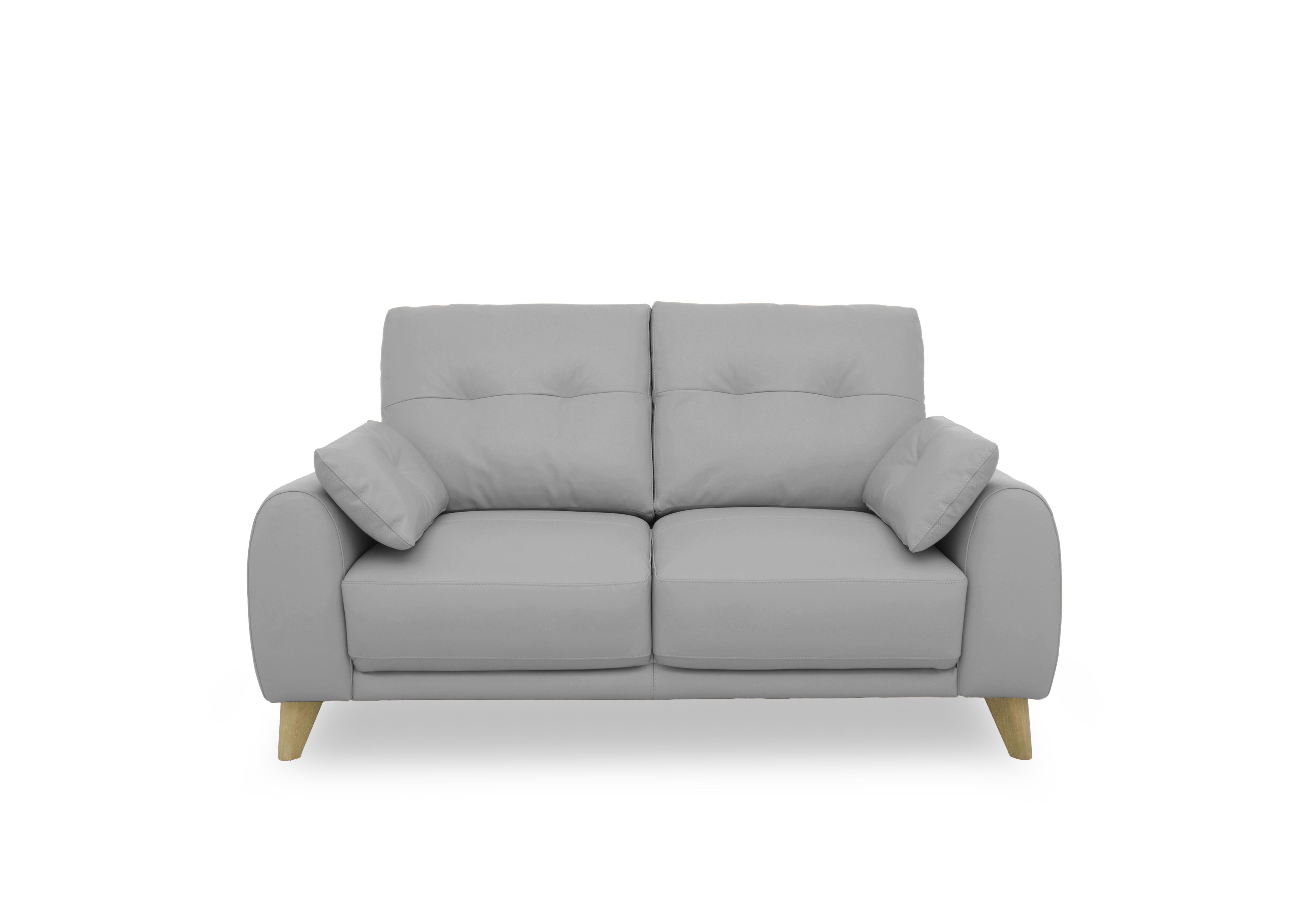 Malmo Leather 2 Seater Sofa in Nw-516e Light Grey on Furniture Village