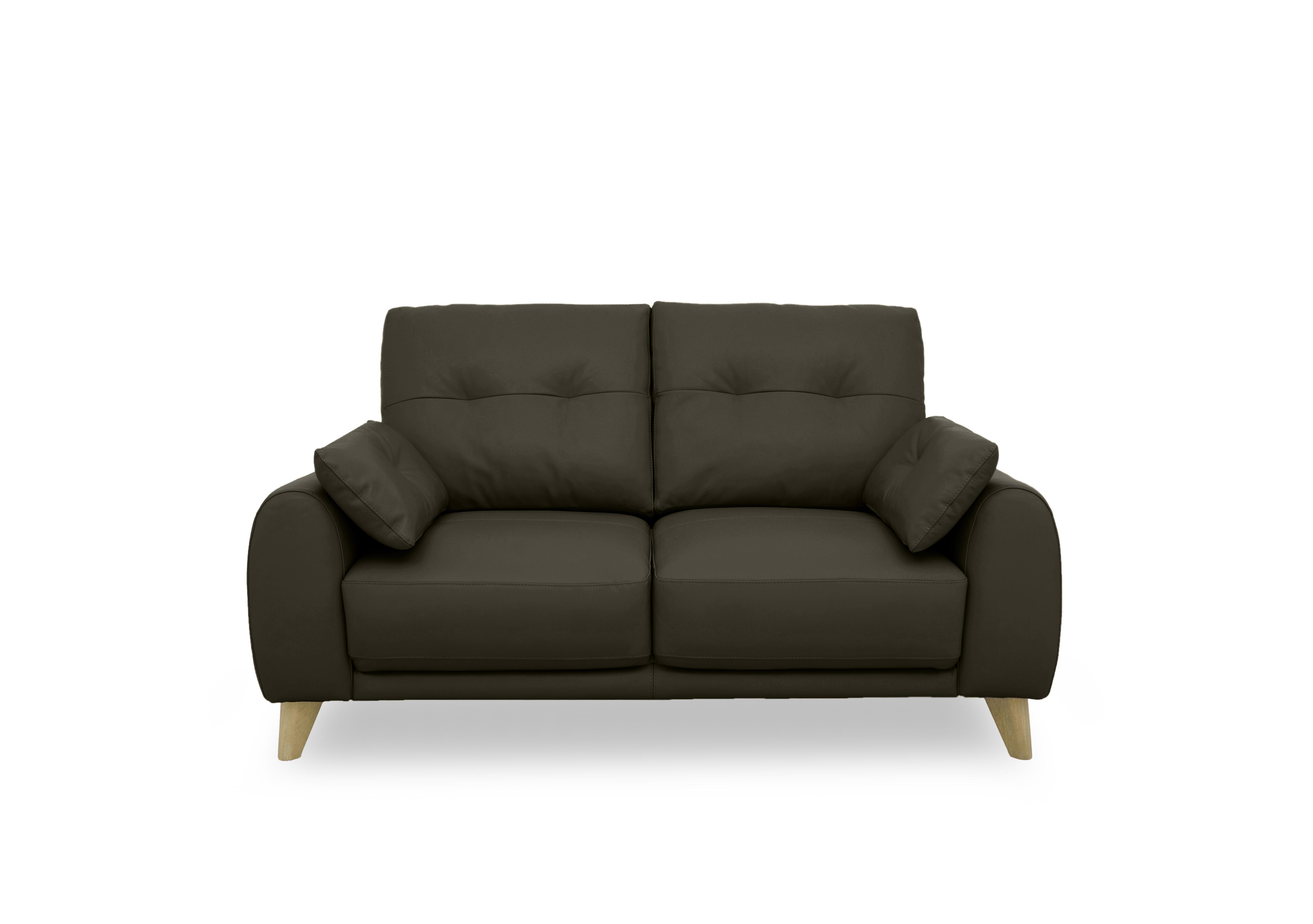 Malmo Leather 2 Seater Sofa in Nw-548e Olive on Furniture Village