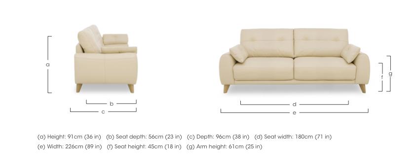 Malmo Leather 3 Seater Sofa in  on Furniture Village