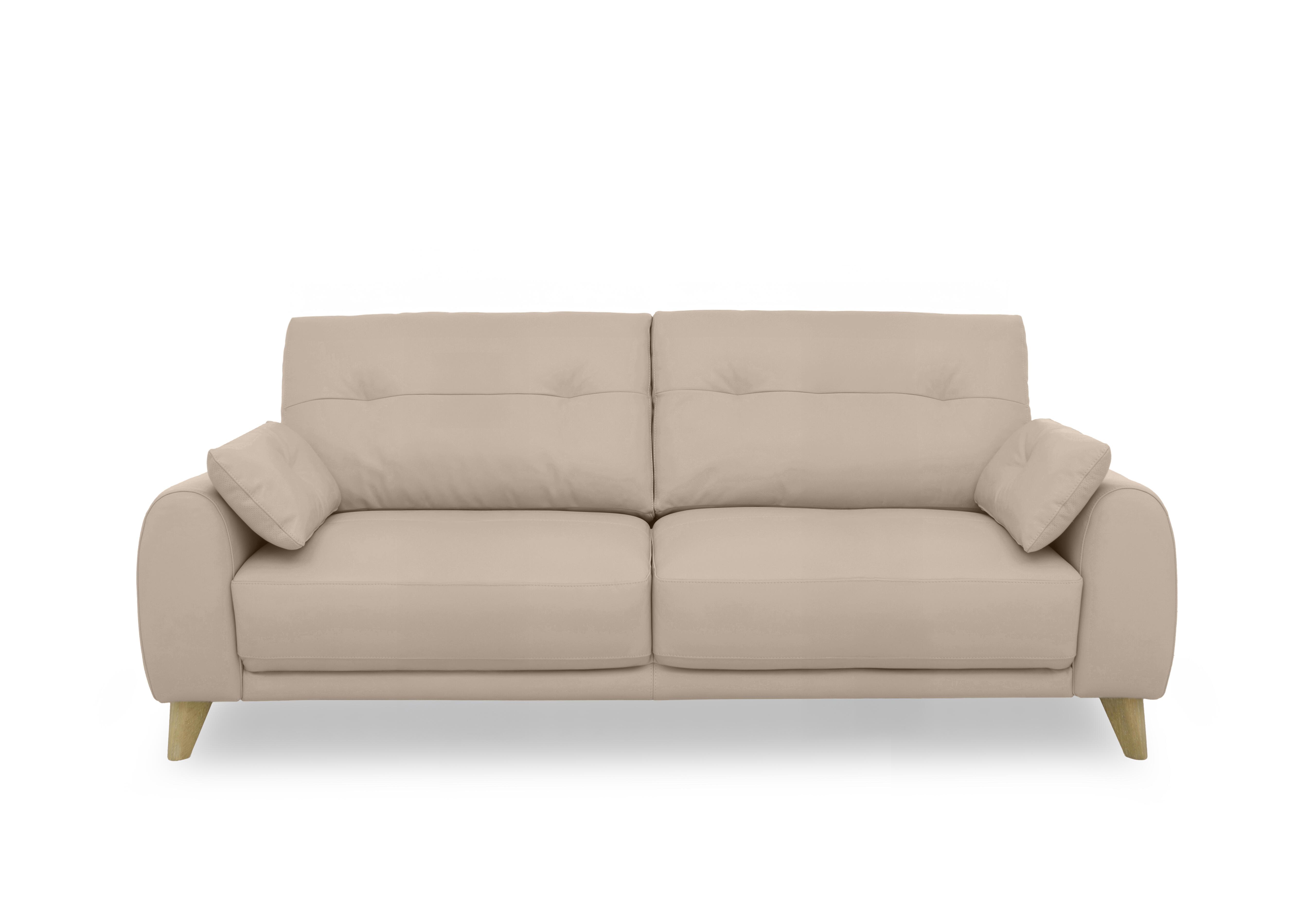 Malmo Leather 3 Seater Sofa in Bv-039c Pebble on Furniture Village