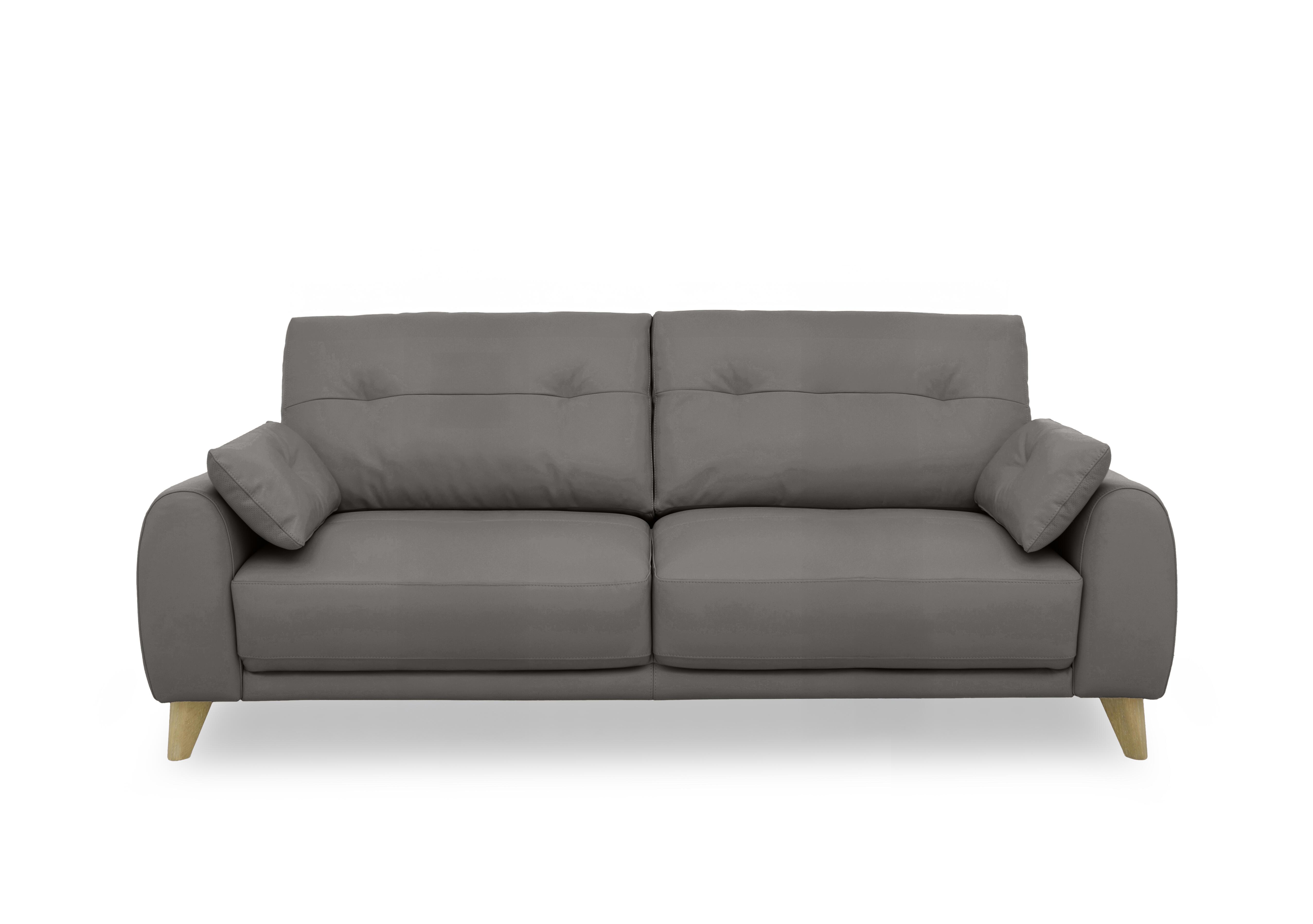 Malmo Leather 3 Seater Sofa in Bv-042e Elephant on Furniture Village