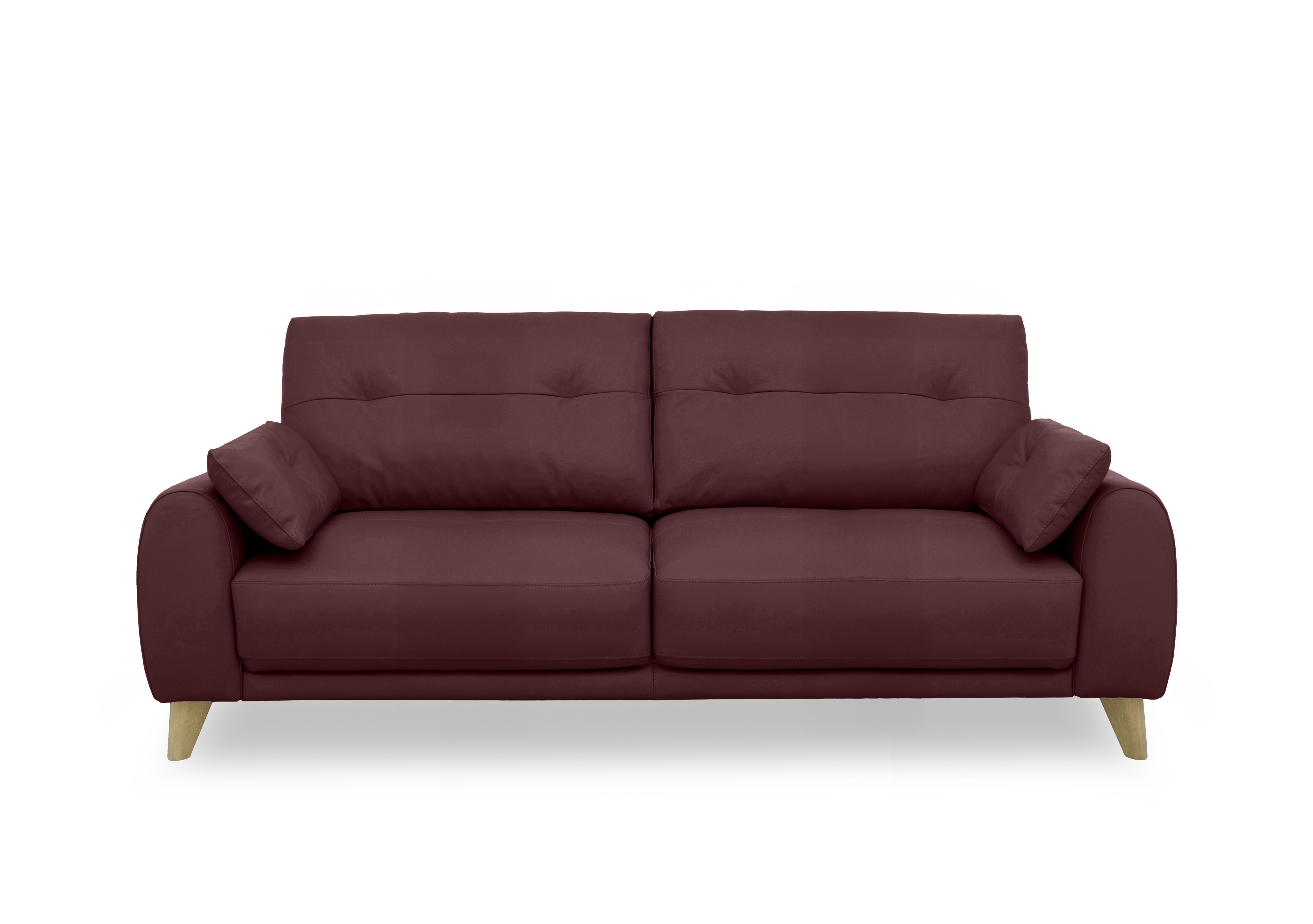 Malmo Leather 3 Seater Sofa in Nc-035c Deep Red on Furniture Village
