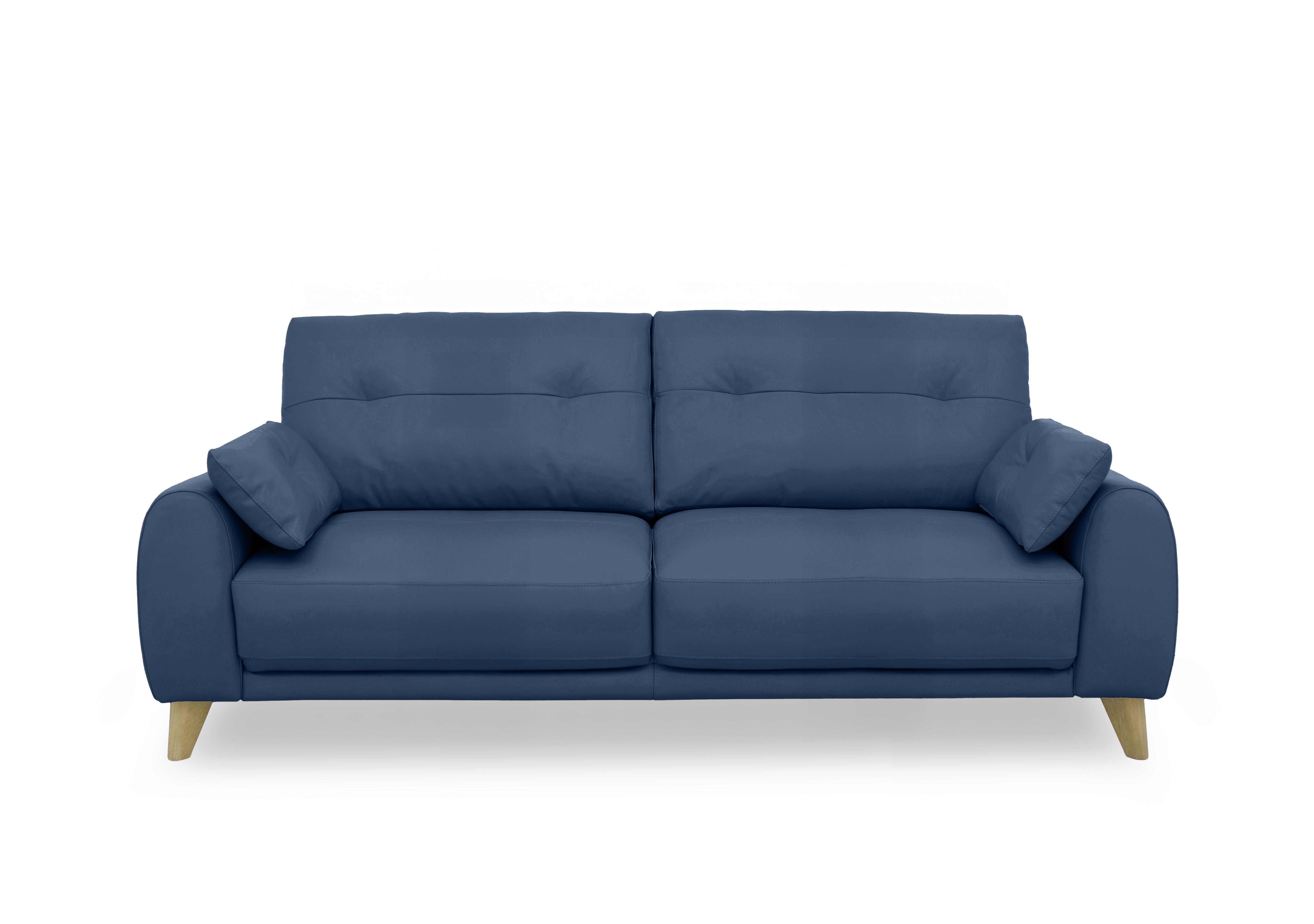 Malmo Leather 3 Seater Sofa in Nc-284e Caribbean Sea on Furniture Village