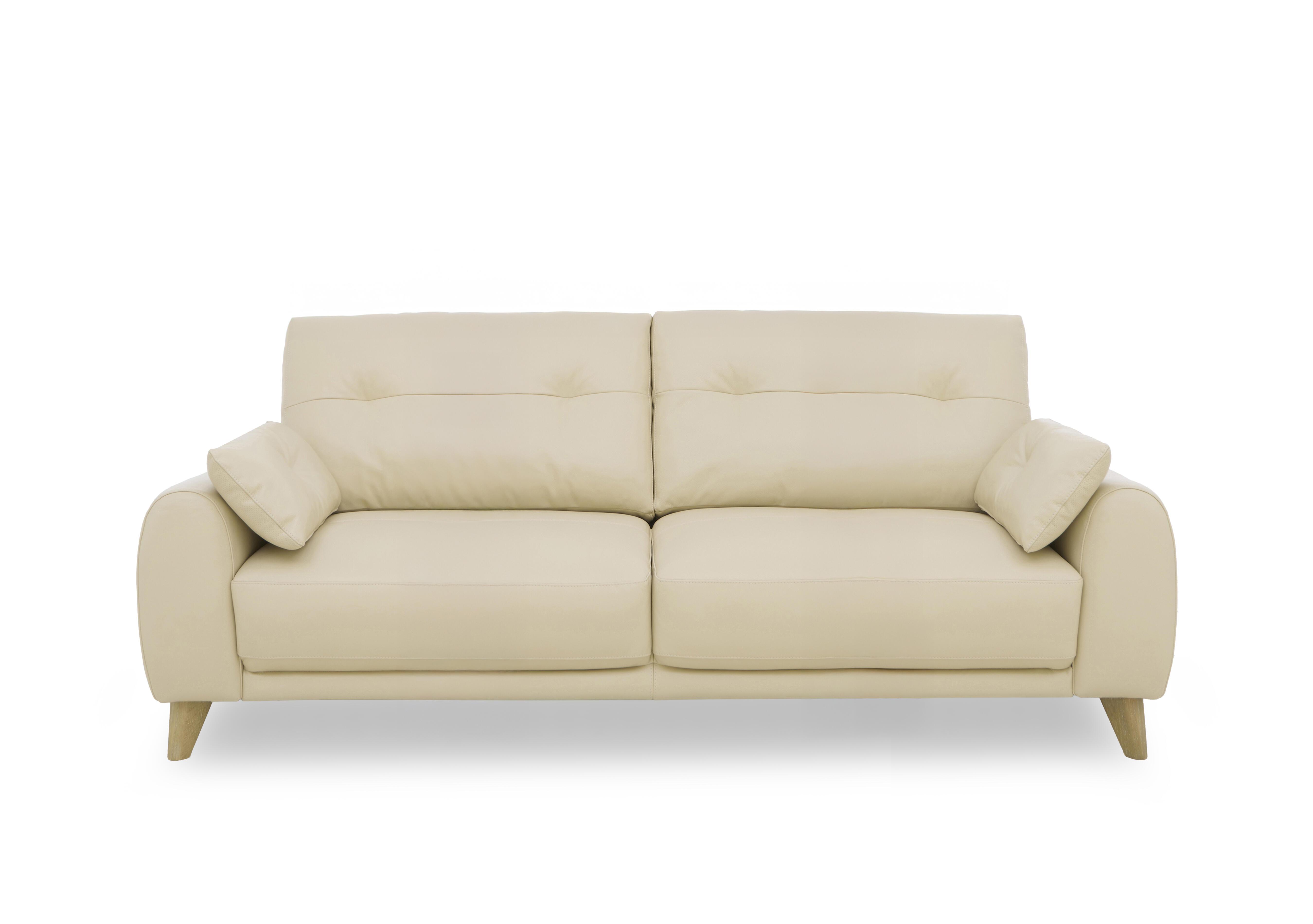 Malmo Leather 3 Seater Sofa in Nc-862c Bisque on Furniture Village