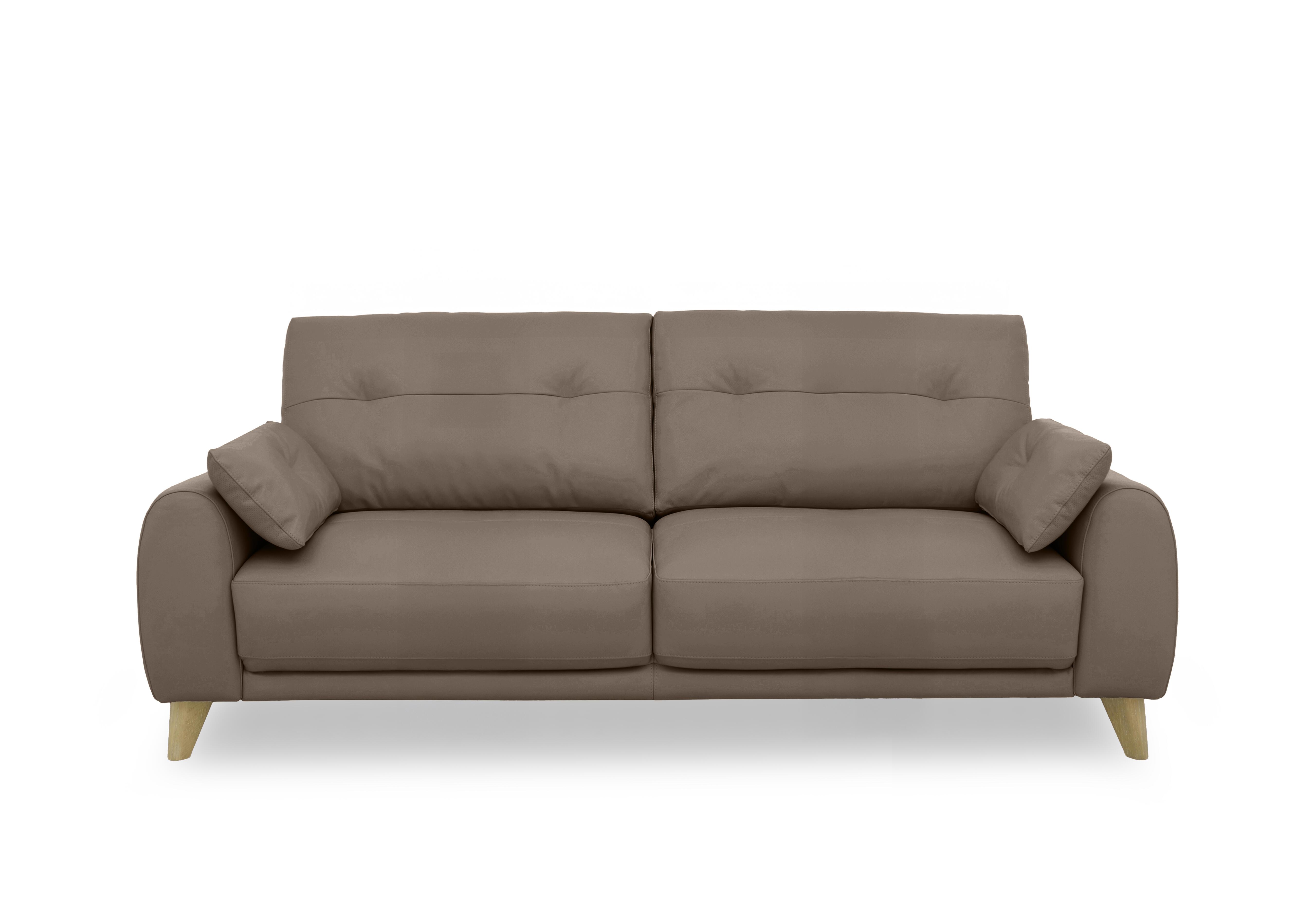 Malmo Leather 3 Seater Sofa in Nw-586e Fawn on Furniture Village