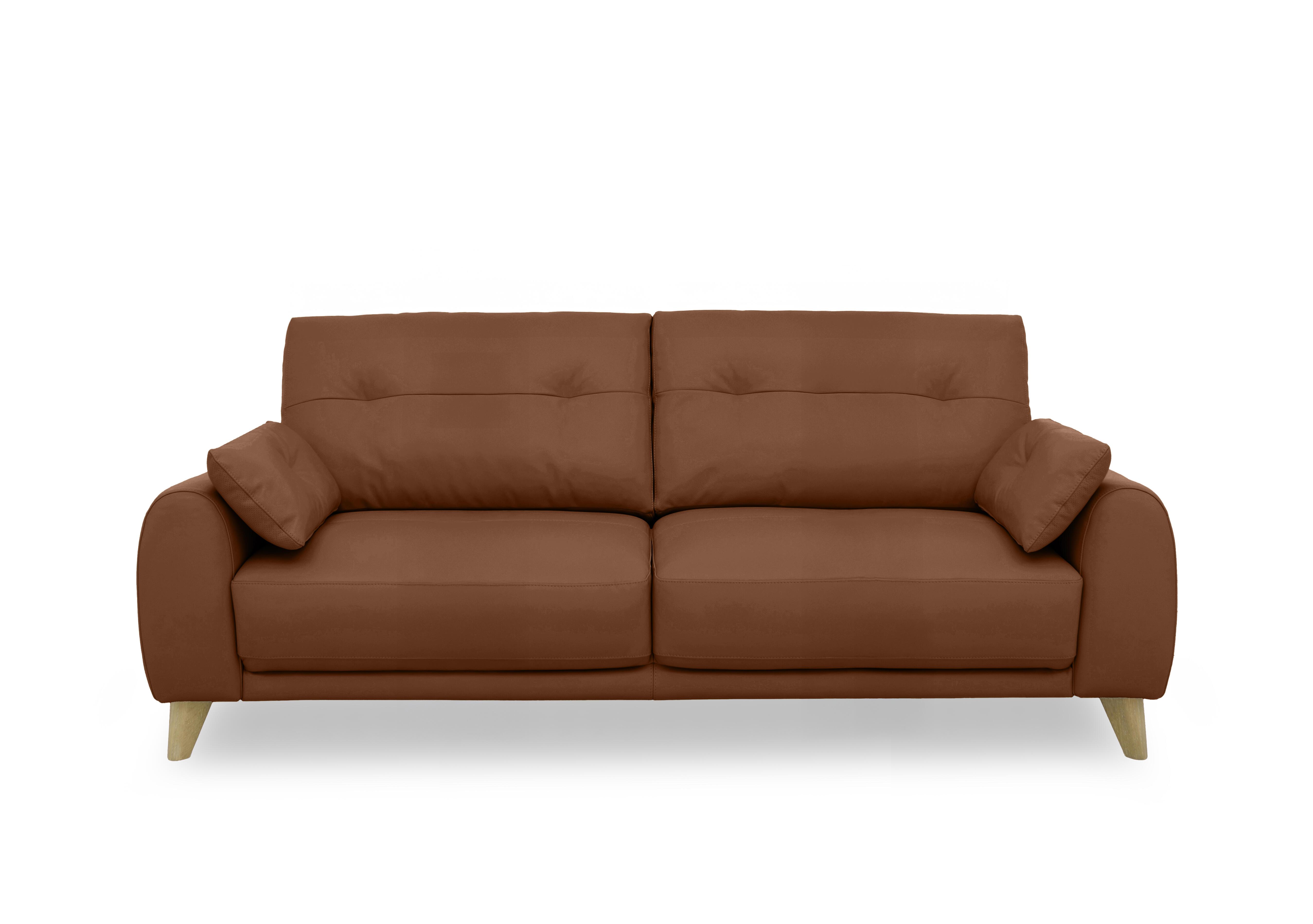 Malmo Leather 3 Seater Sofa in Nw-605d Warm Brown on Furniture Village