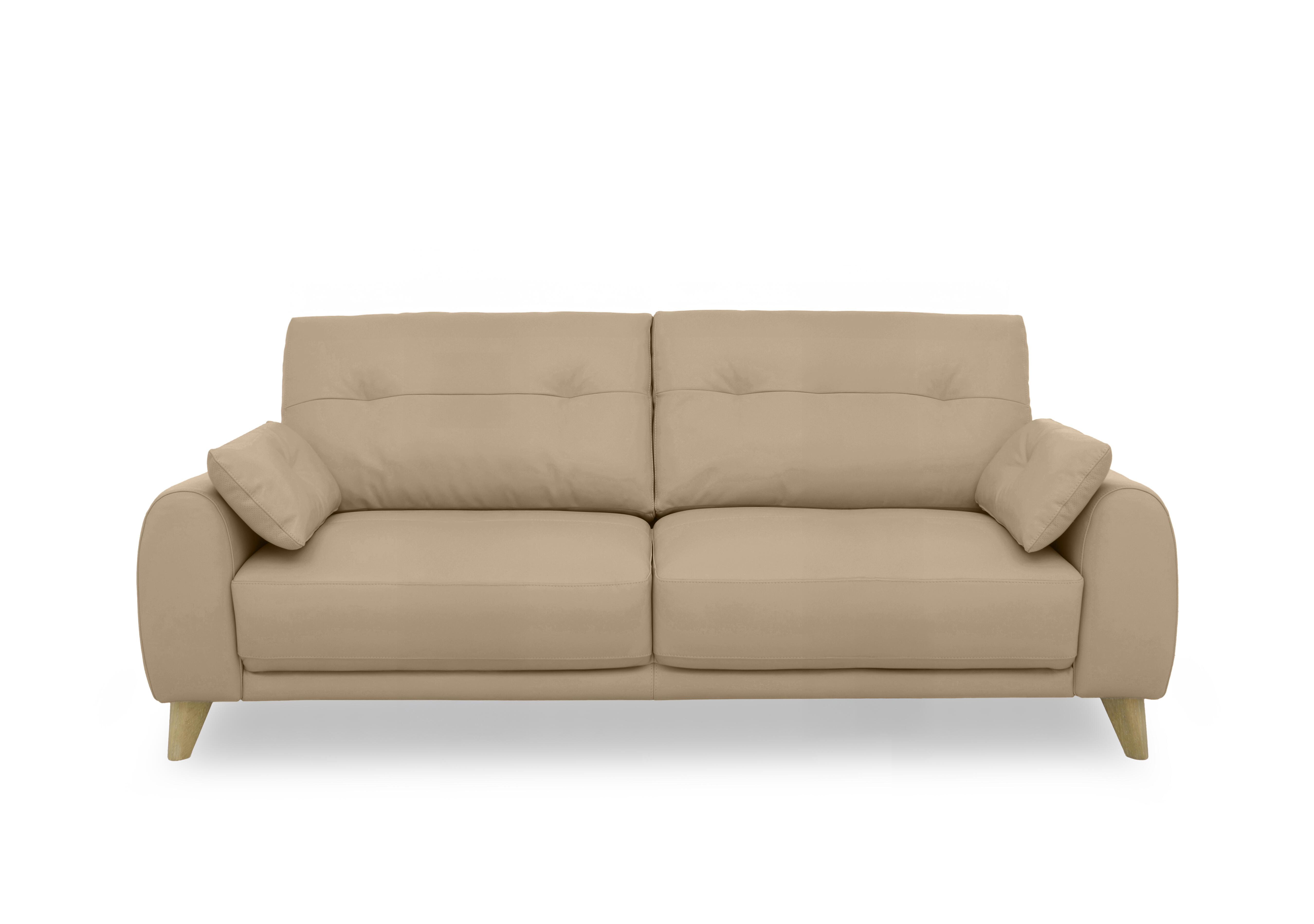 Malmo Leather 3 Seater Sofa in Nw-8475 Nude on Furniture Village