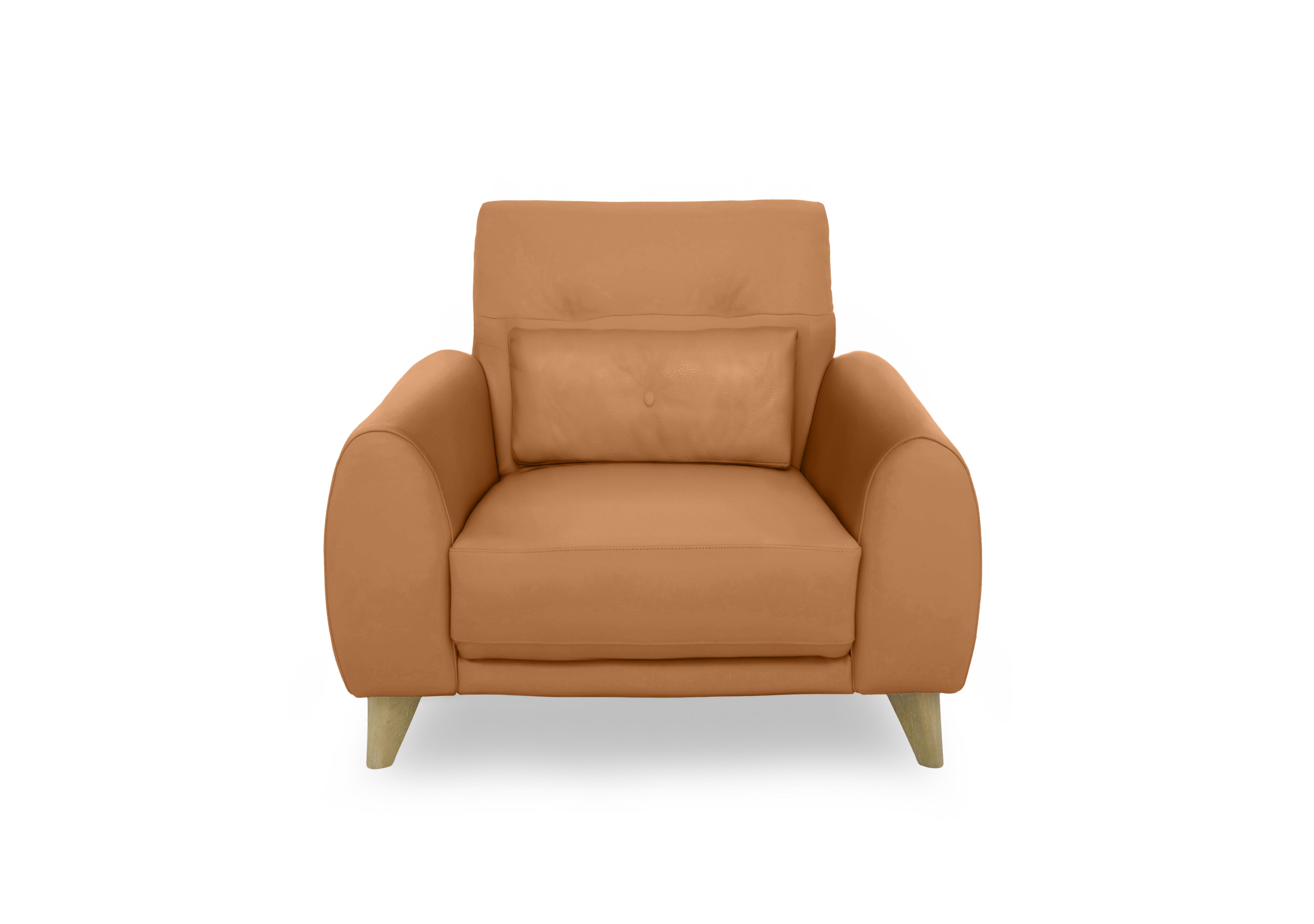 Malmo Leather Chair in Bv-335e Honey Yellow on Furniture Village