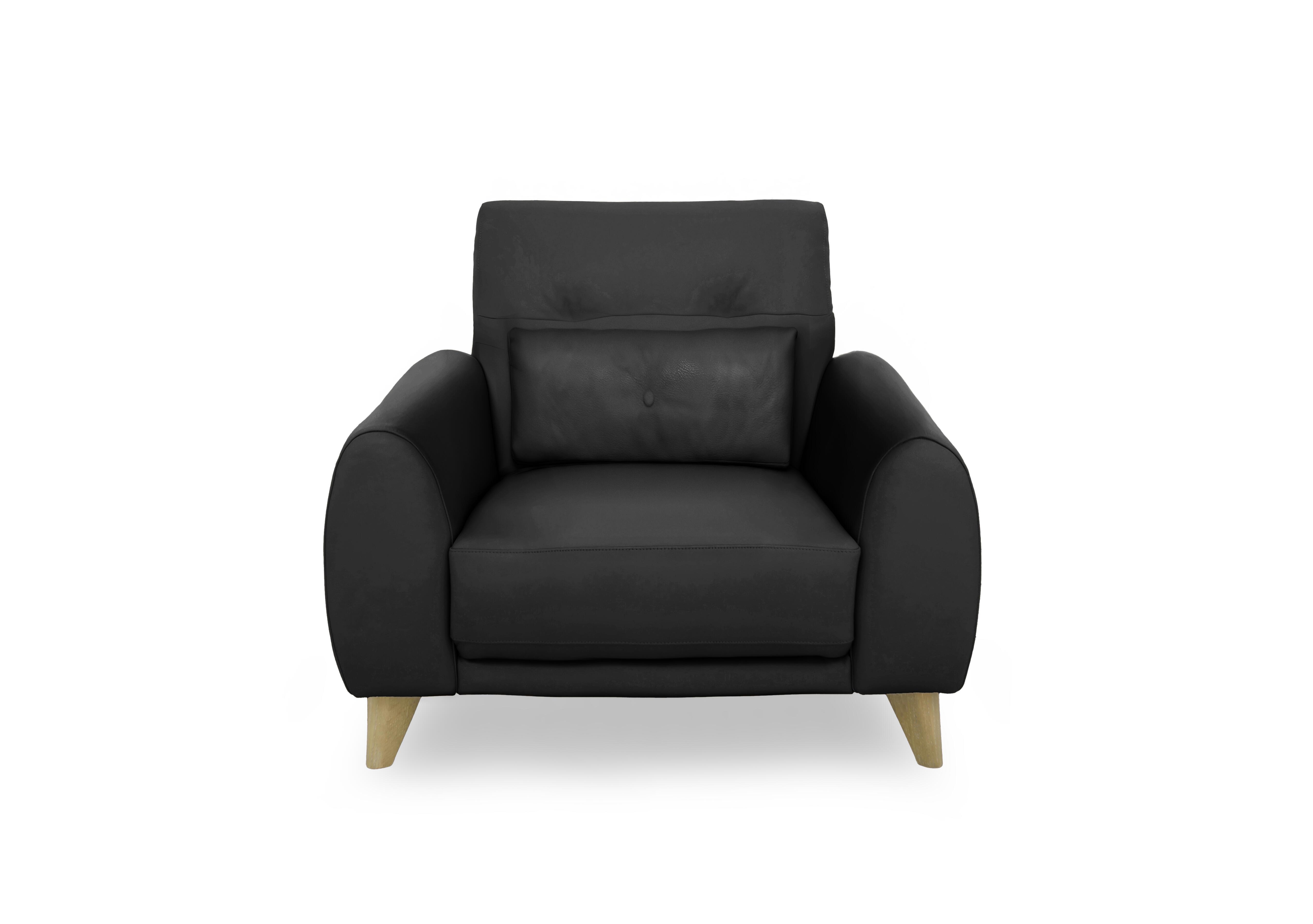 Malmo Leather Chair in Bv-3500 Classic Black on Furniture Village