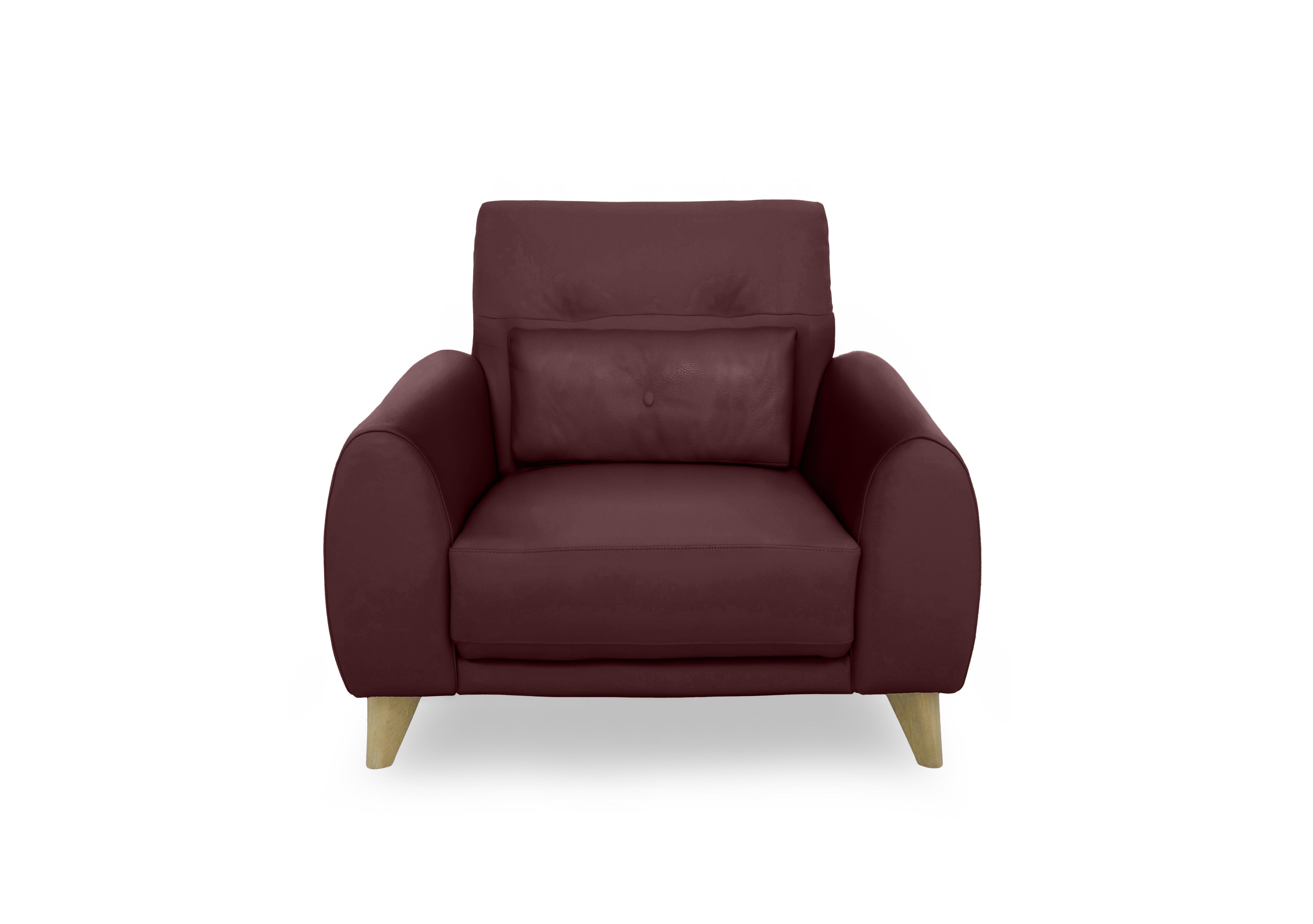 Malmo Leather Chair in Nc-035c Deep Red on Furniture Village
