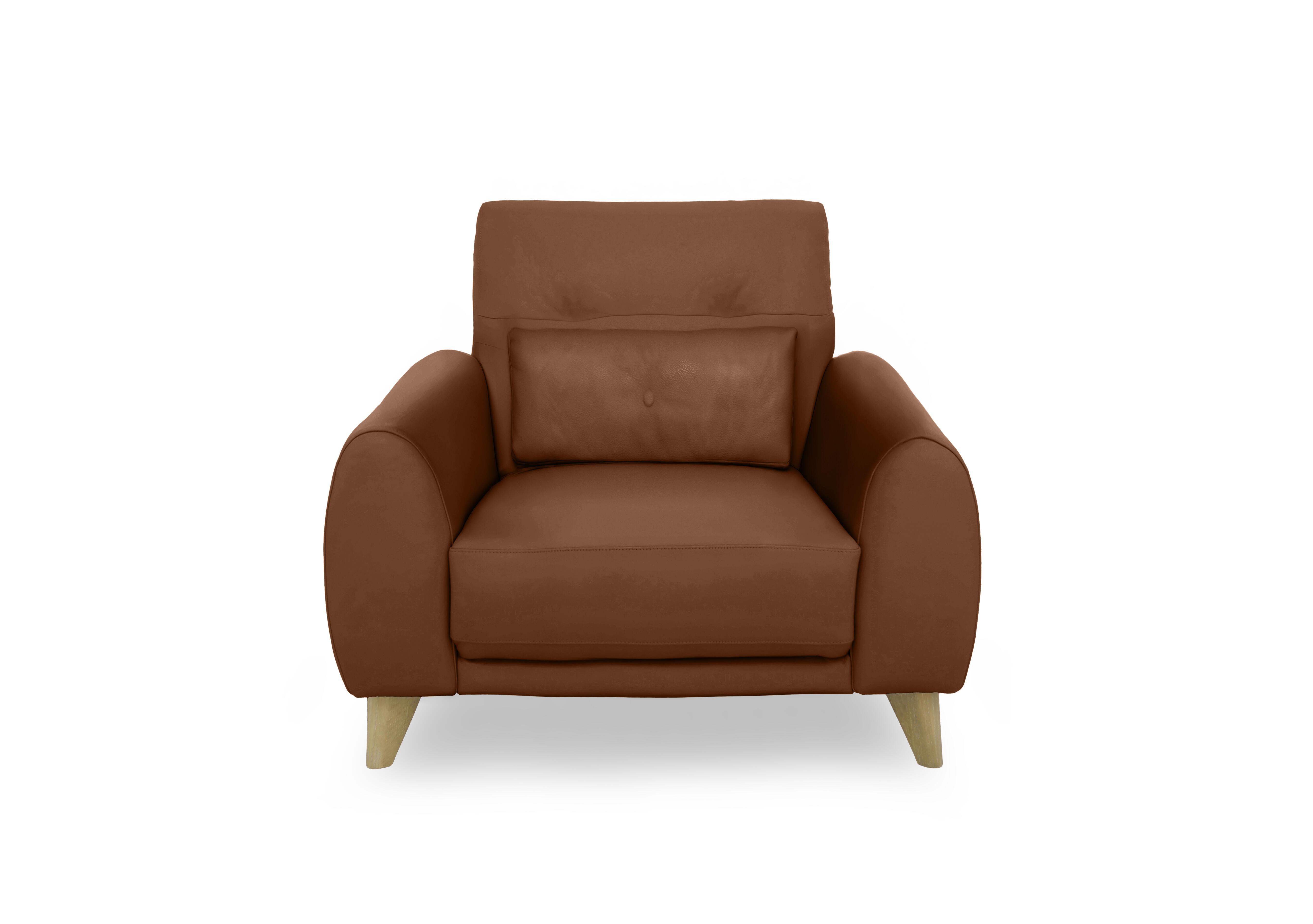 Malmo Leather Chair in Nw-605d Warm Brown on Furniture Village