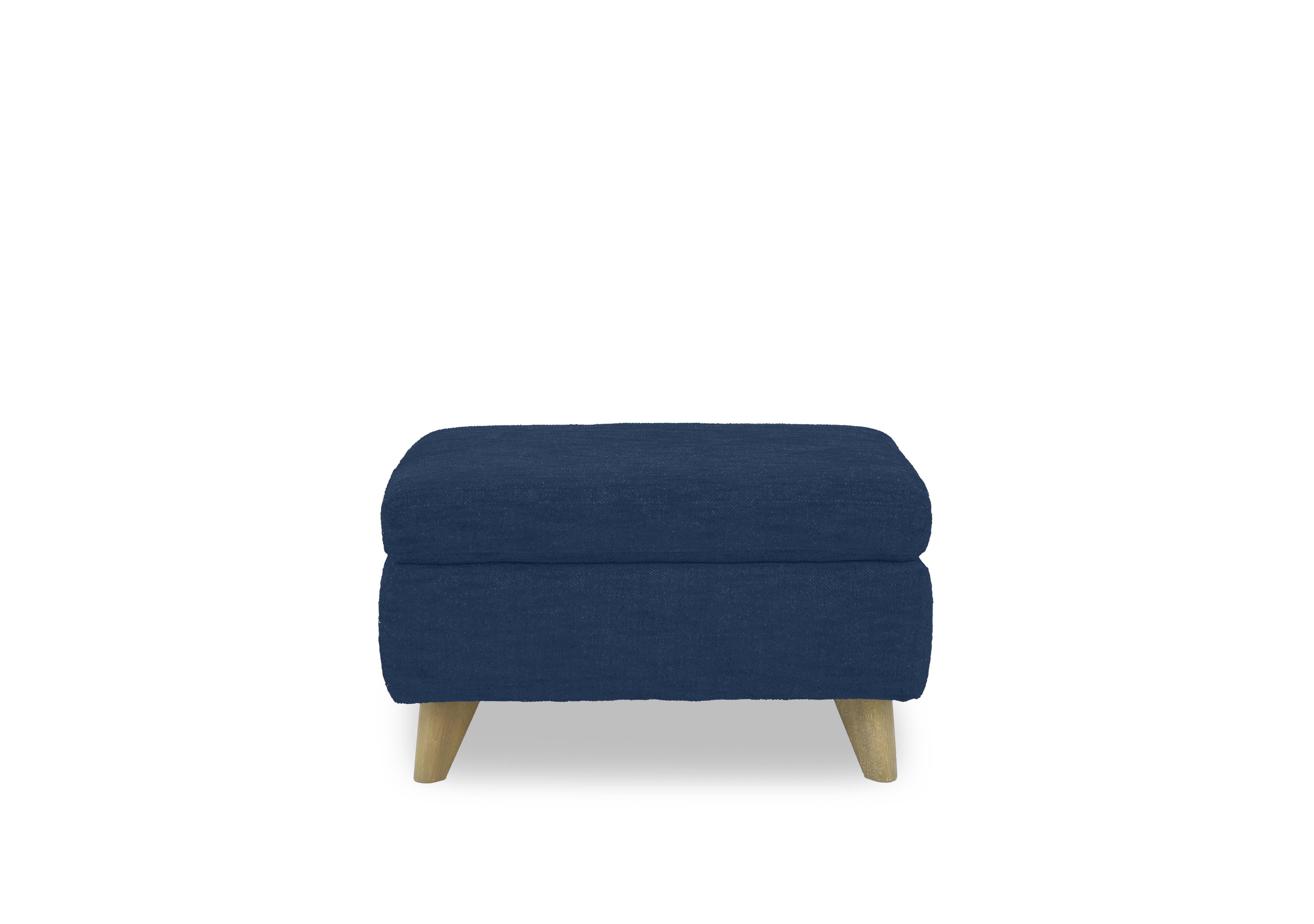 Malmo Fabric Coffee Table Storage Footstool in Fab-Can-R330 Steel Blue on Furniture Village
