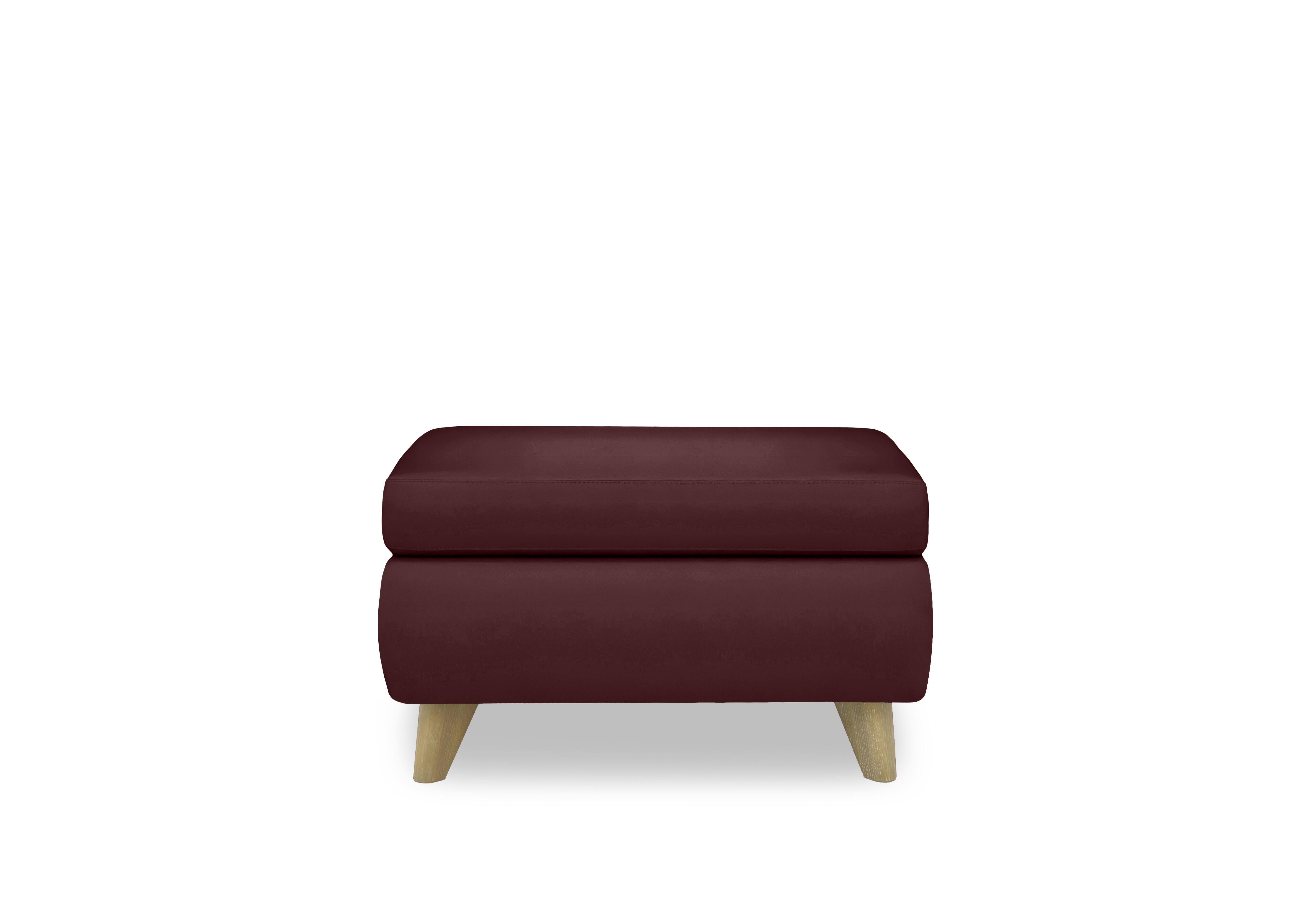 Malmo Leather Coffee Table Storage Footstool in Bv-035c Deep Red on Furniture Village