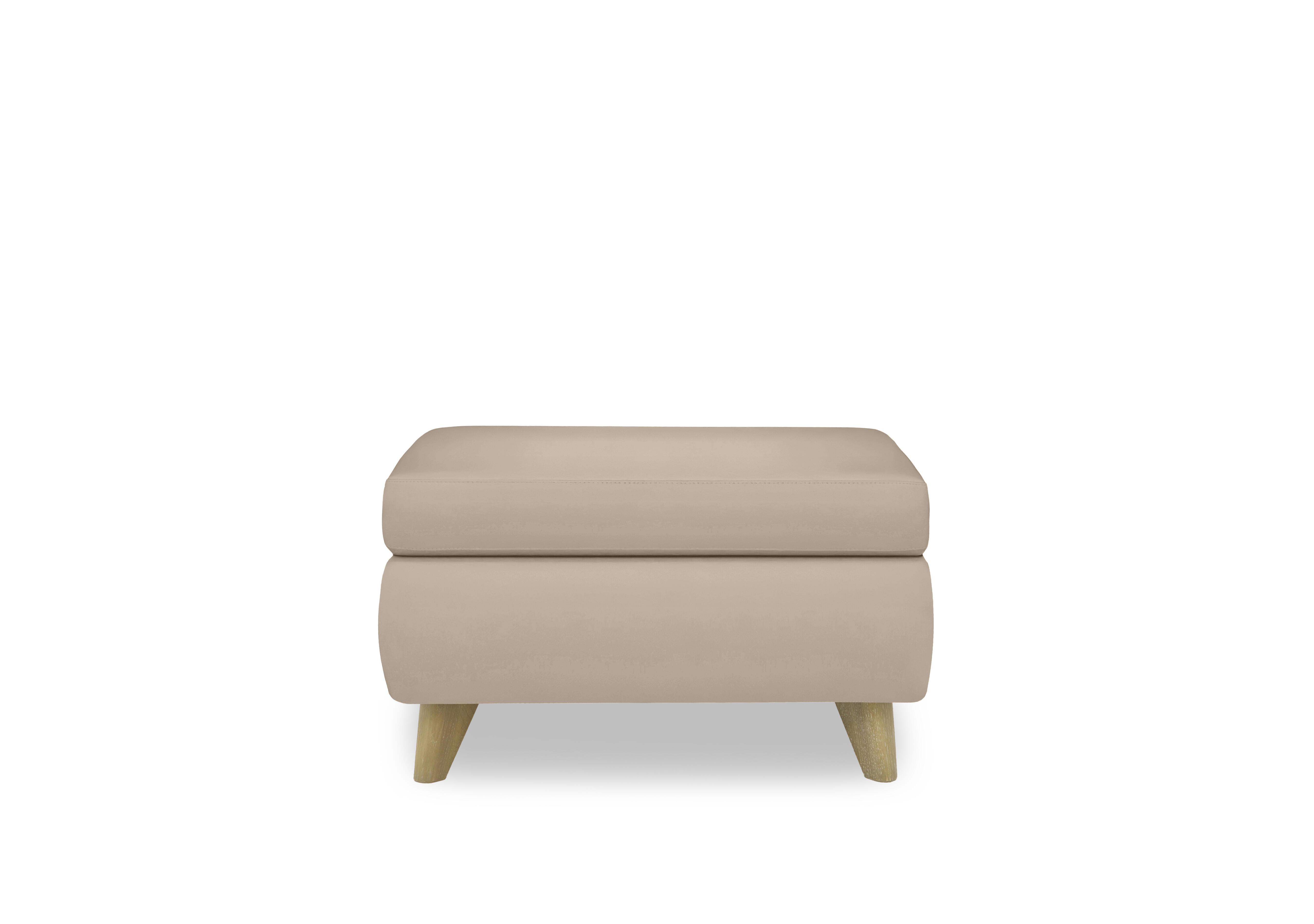 Malmo Leather Coffee Table Storage Footstool in Bv-039c Pebble on Furniture Village