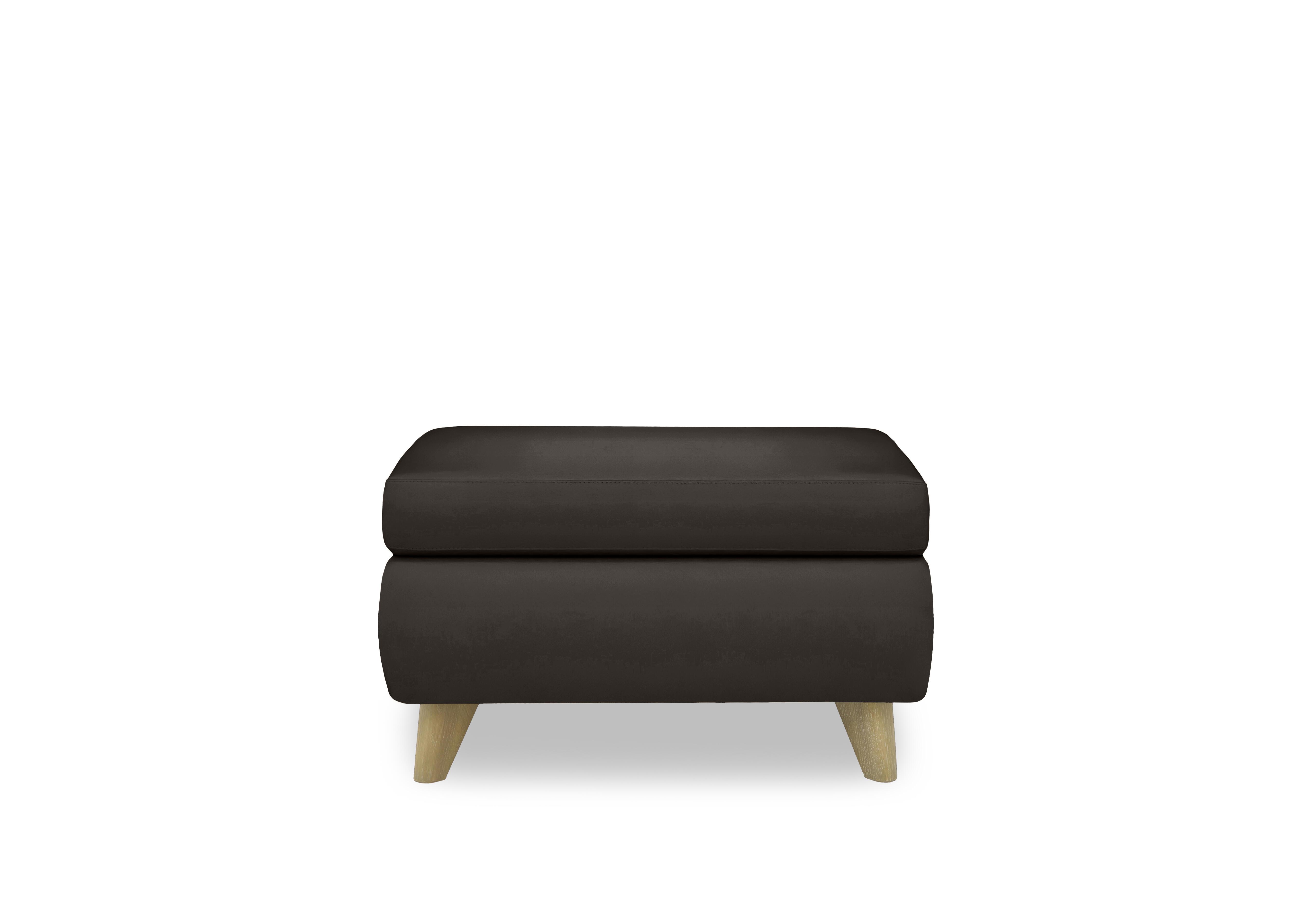 Malmo Leather Coffee Table Storage Footstool in Bv-1748 Dark Chocolate on Furniture Village