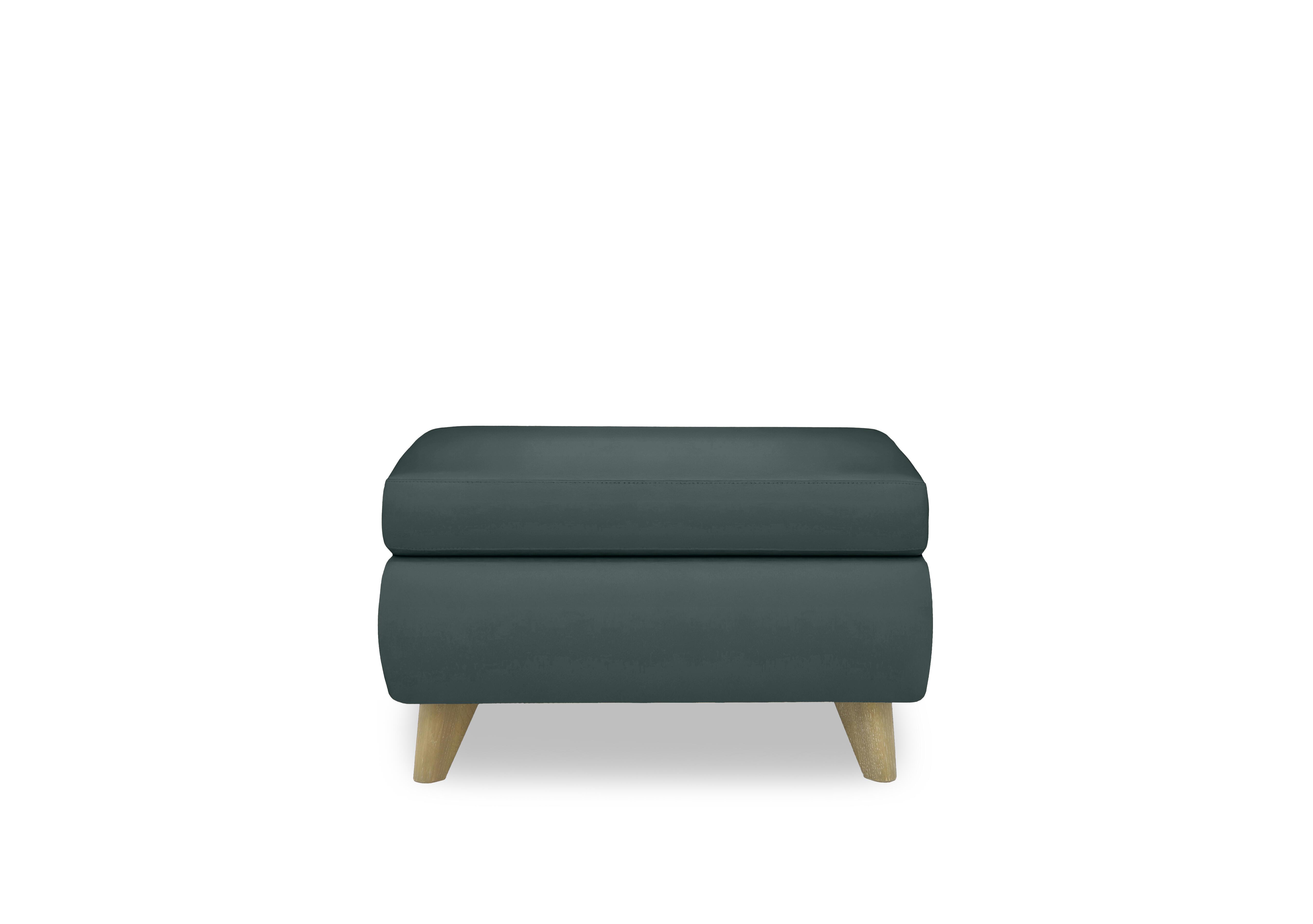 Malmo Leather Coffee Table Storage Footstool in Bv-301e Lake Green on Furniture Village