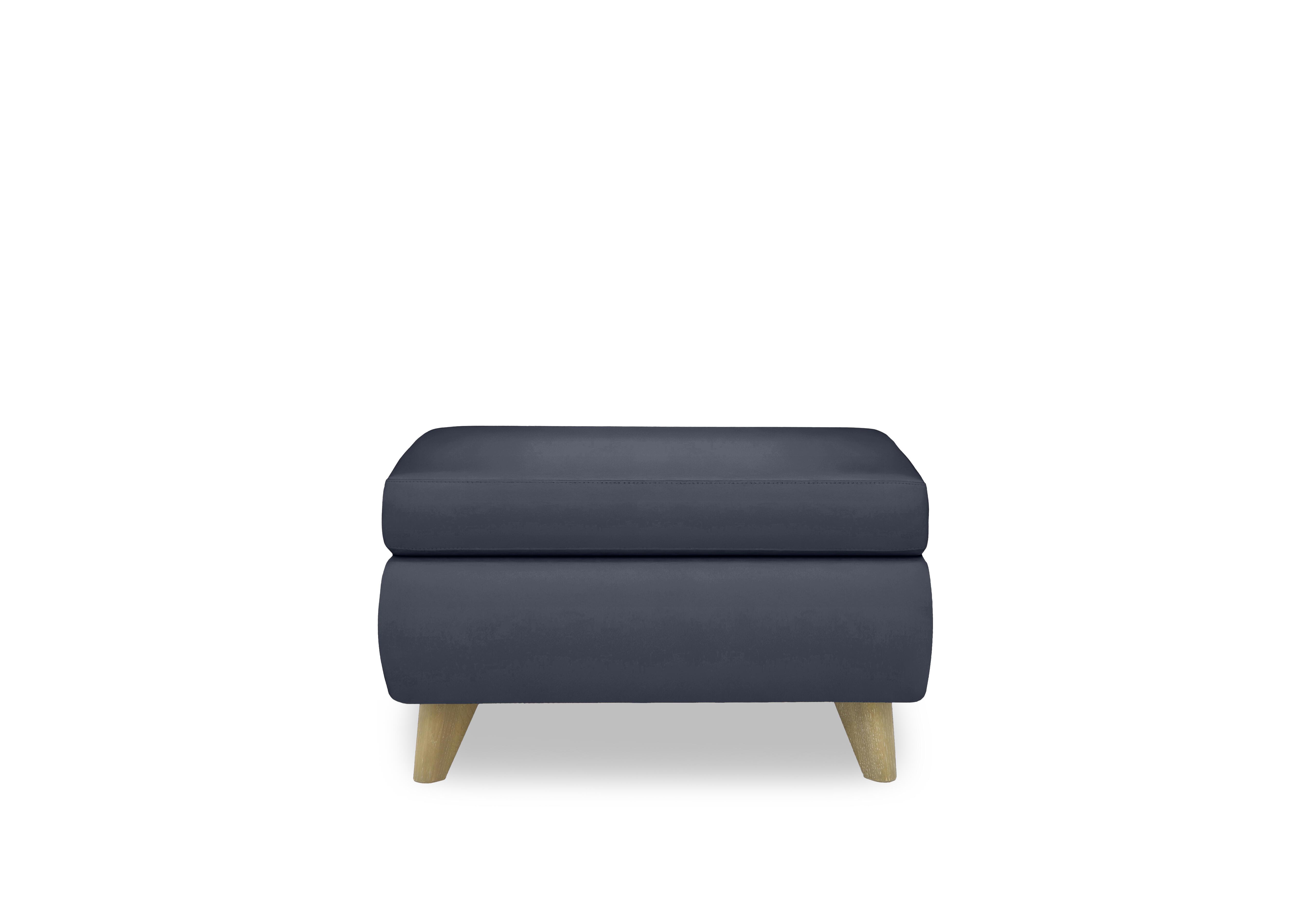 Malmo Leather Coffee Table Storage Footstool in Bv-313e Ocean Blue on Furniture Village