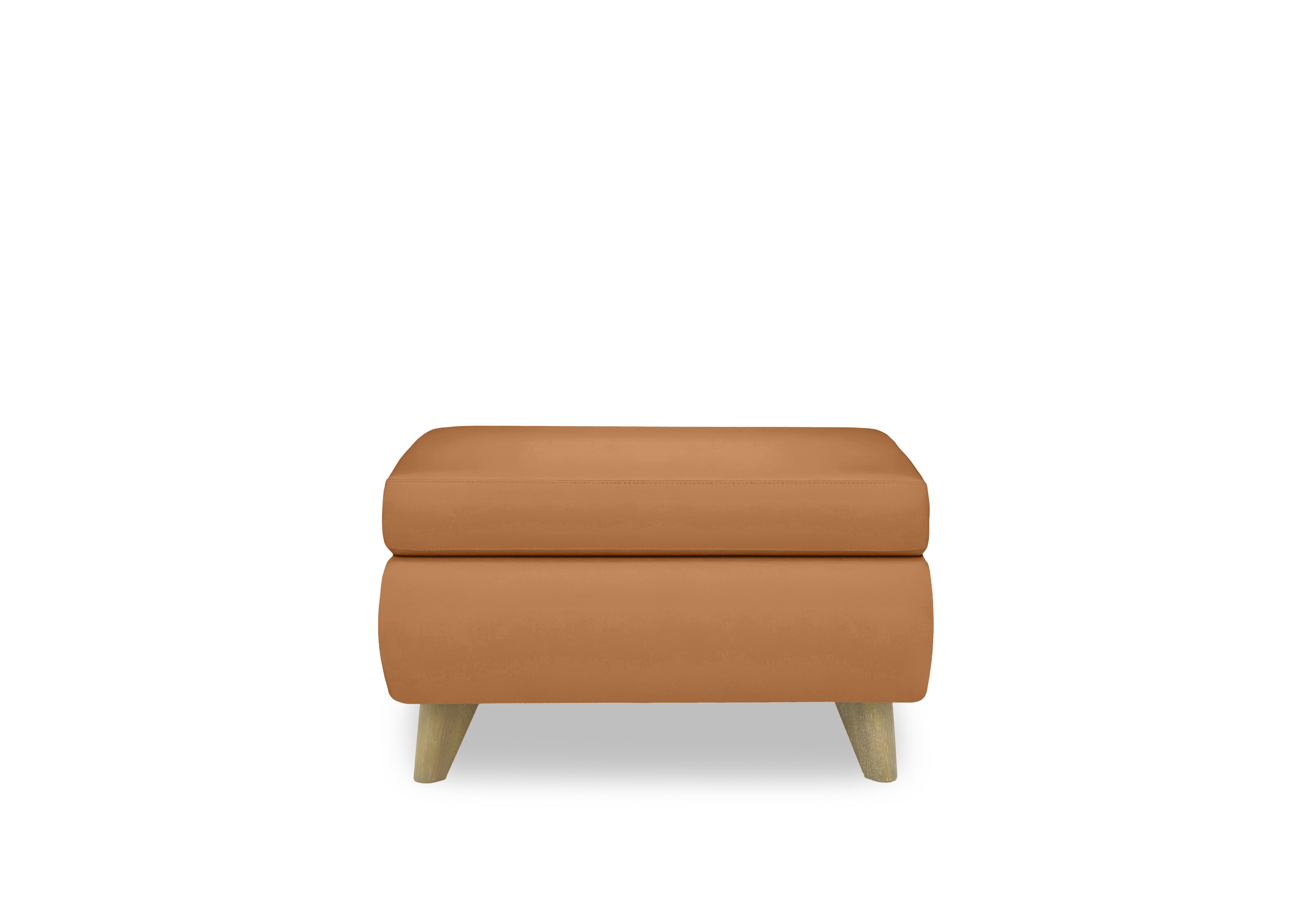 Malmo Leather Coffee Table Storage Footstool in Bv-335e Honey Yellow on Furniture Village