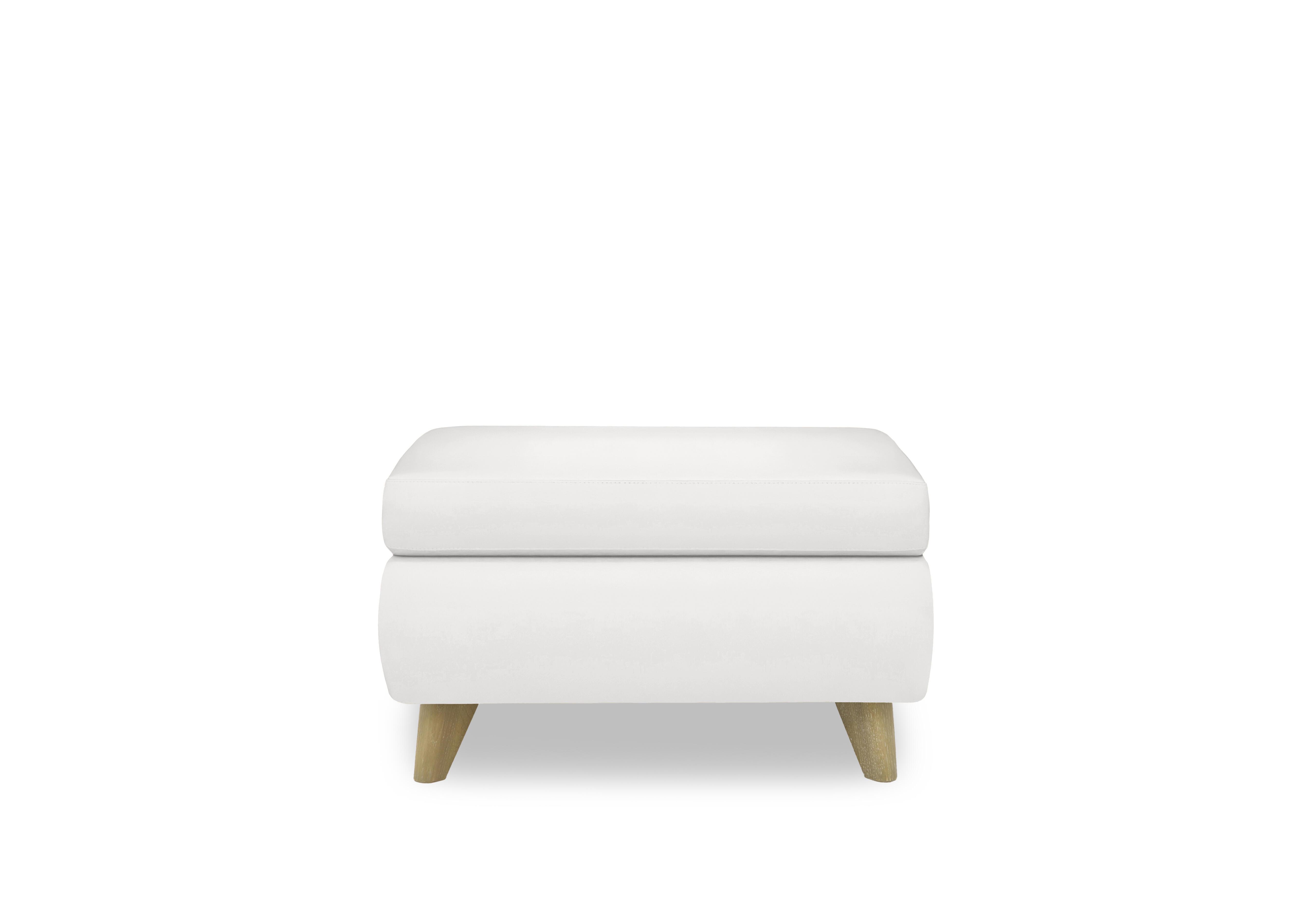 Malmo Leather Coffee Table Storage Footstool in Bv-744d Star White on Furniture Village