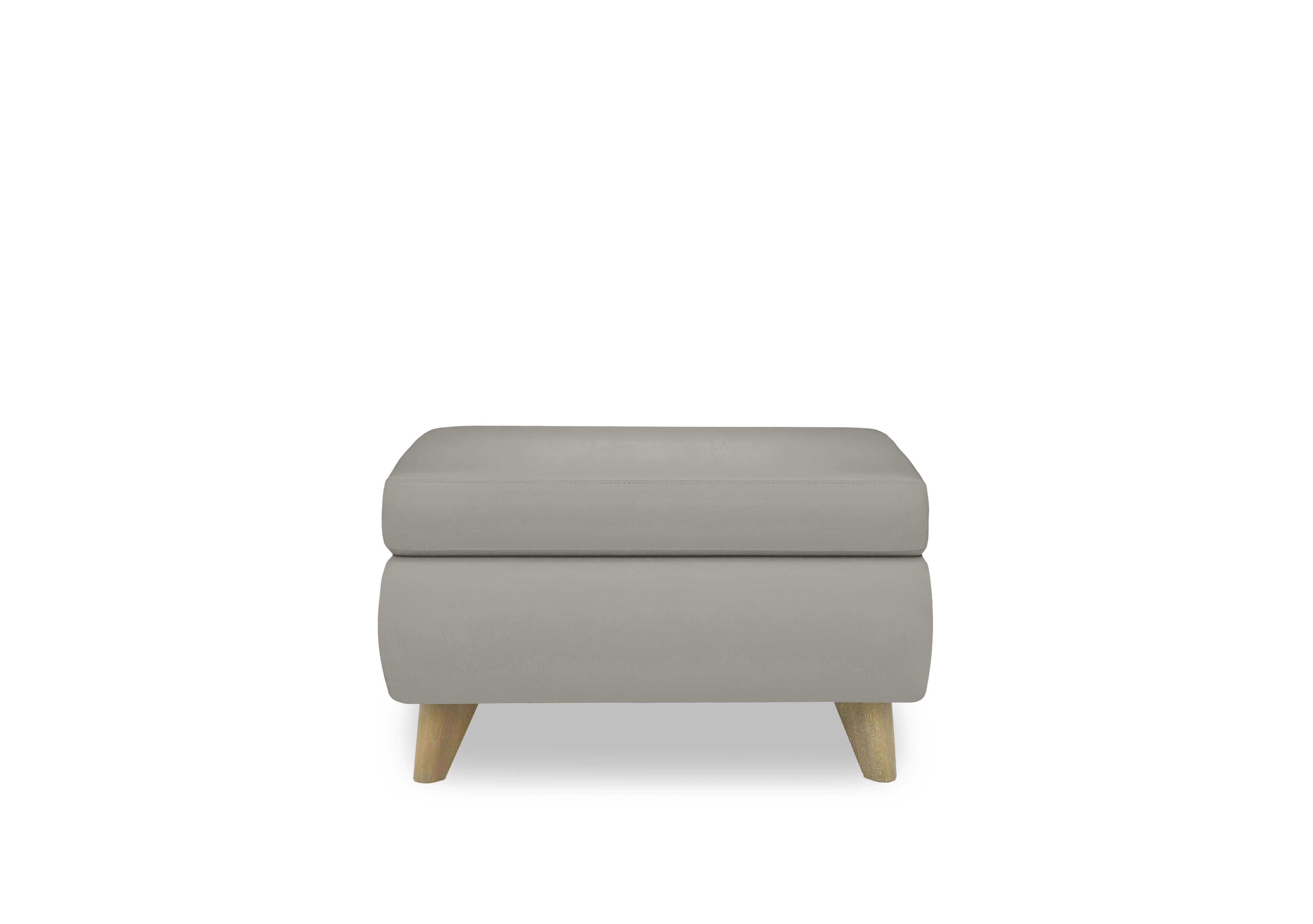 Malmo Leather Coffee Table Storage Footstool in Bv-946b Silver Grey on Furniture Village