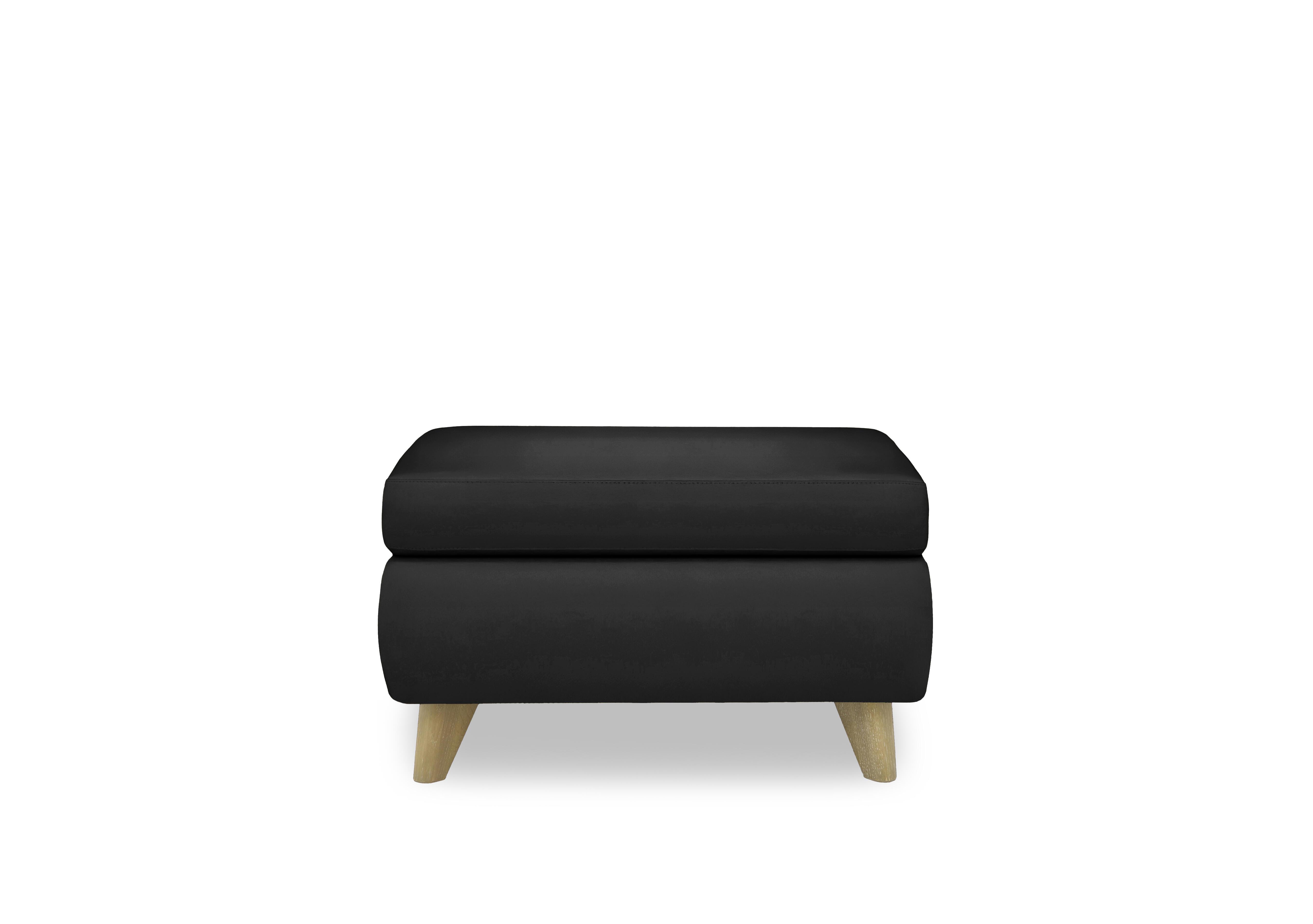 Malmo Leather Coffee Table Storage Footstool in Nc-023c Black on Furniture Village