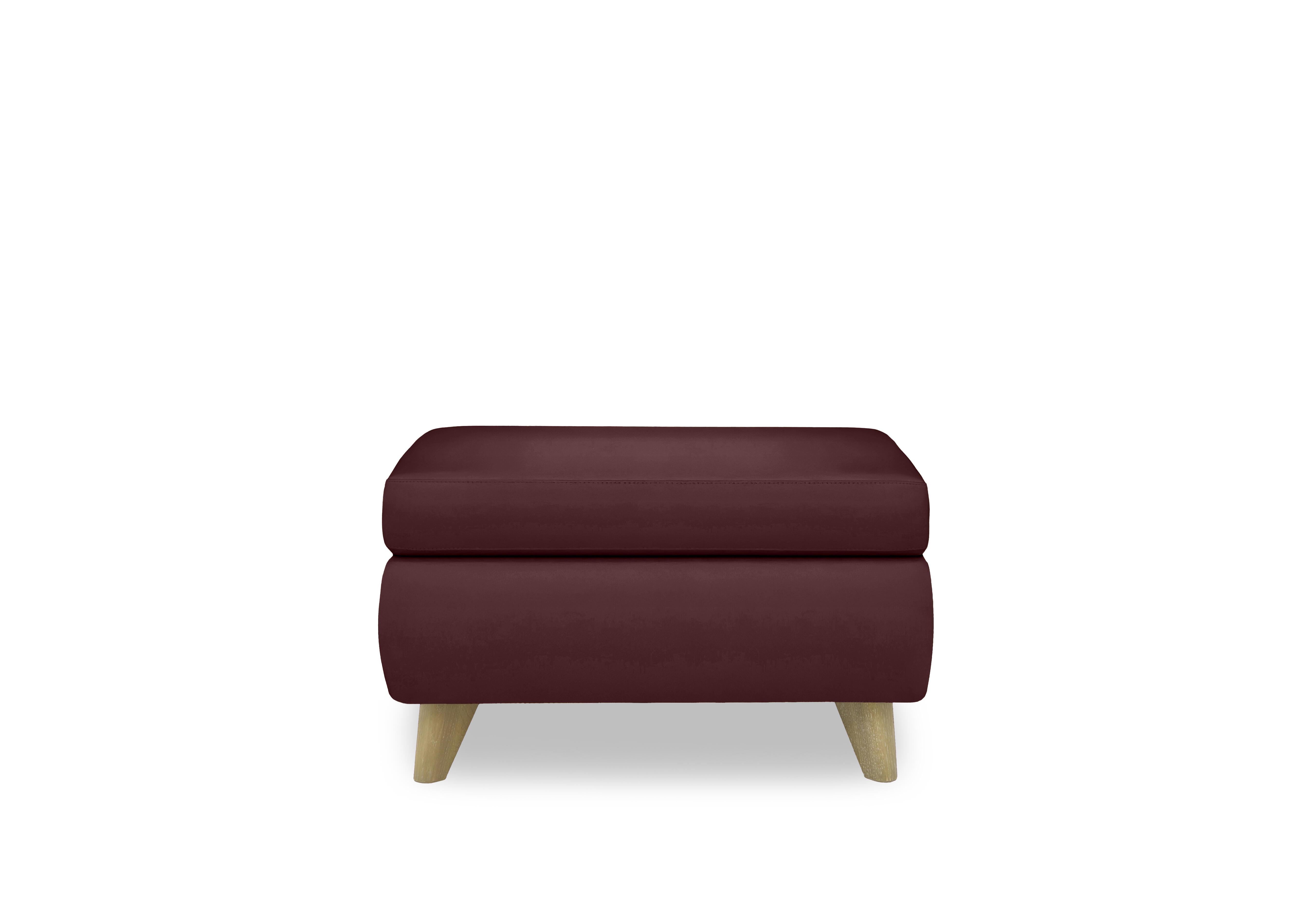 Malmo Leather Coffee Table Storage Footstool in Nc-035c Deep Red on Furniture Village