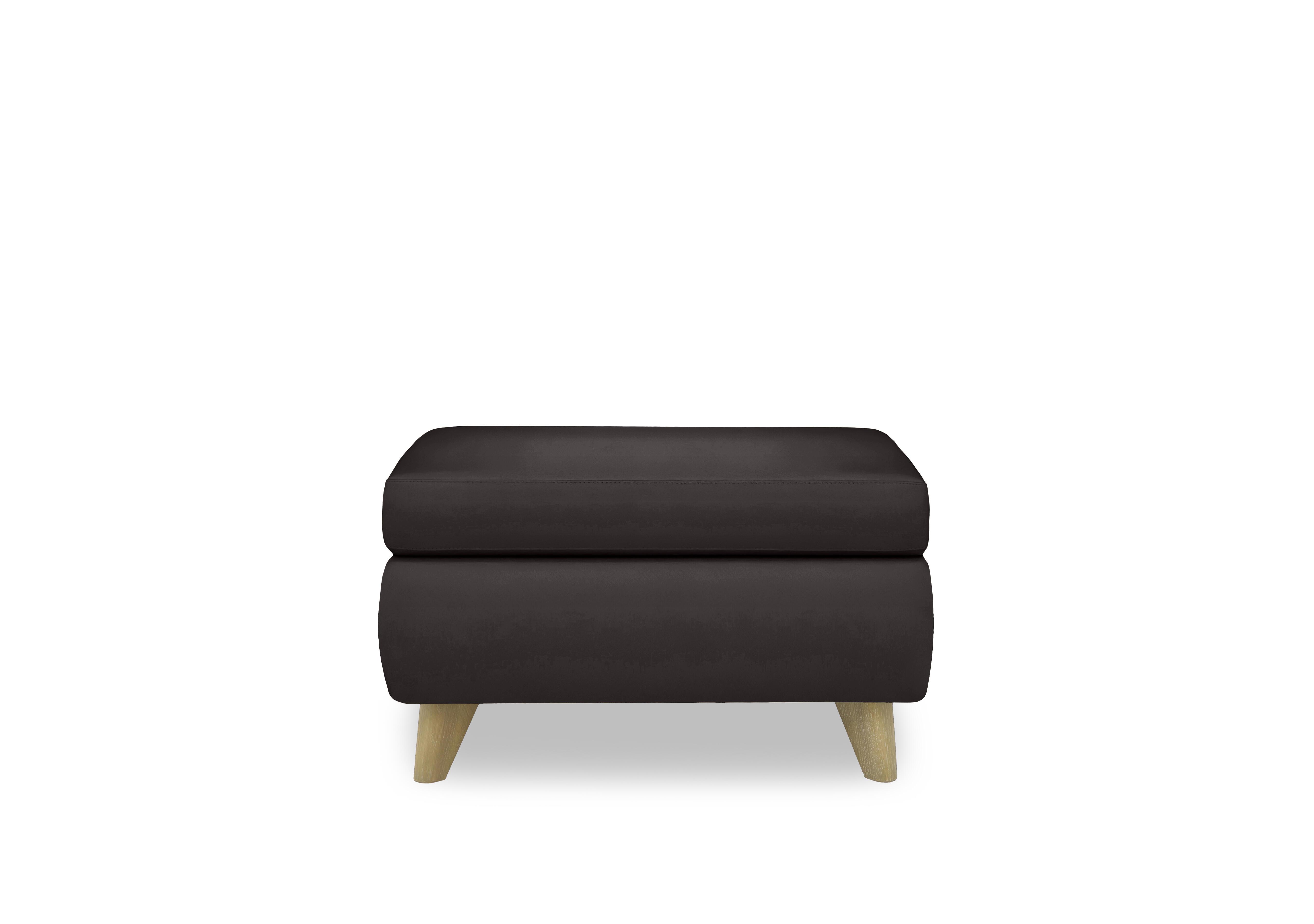 Malmo Leather Coffee Table Storage Footstool in Nc-037c Walnut on Furniture Village