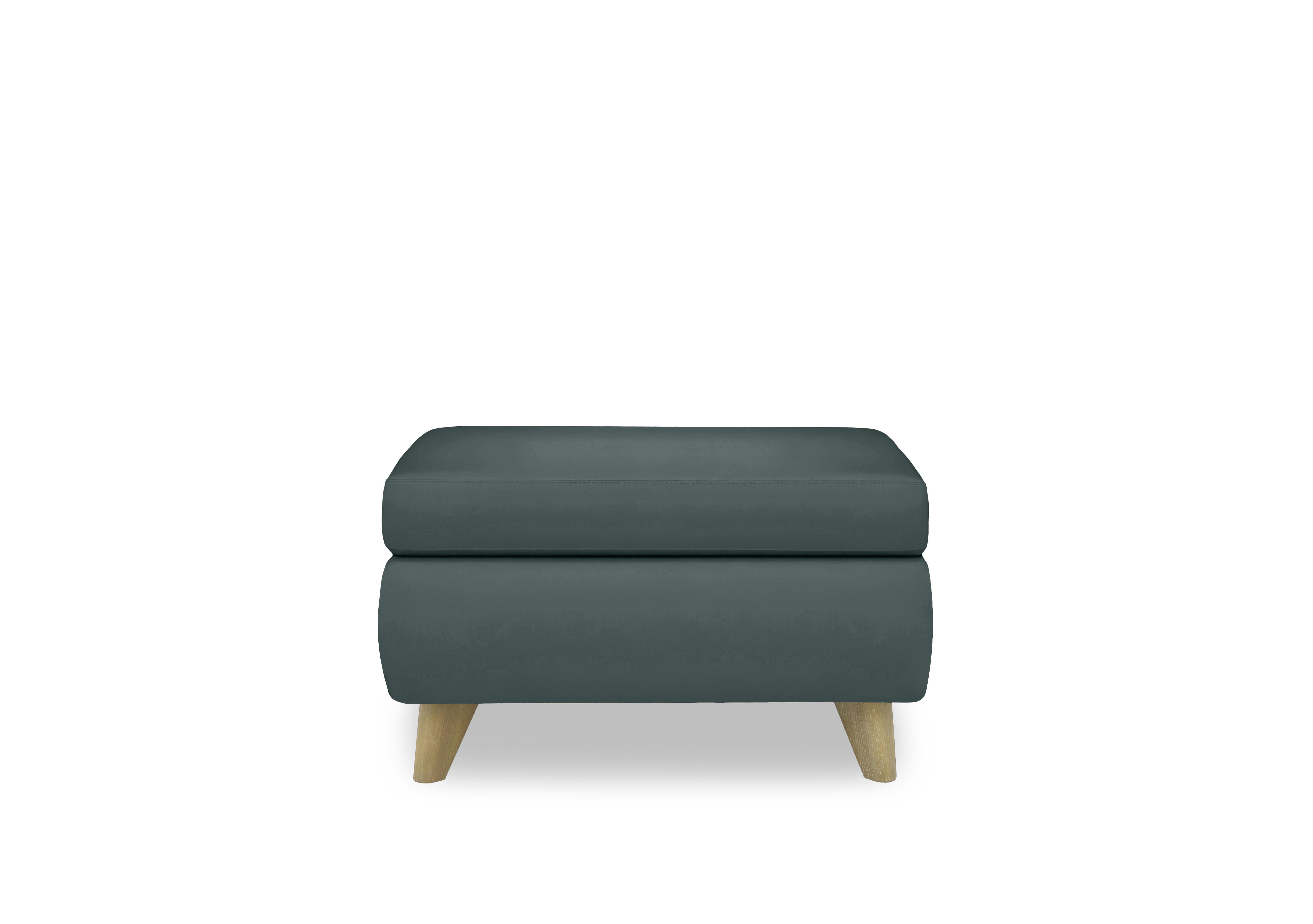 Malmo Leather Coffee Table Storage Footstool in Nc-301e Lake Green on Furniture Village