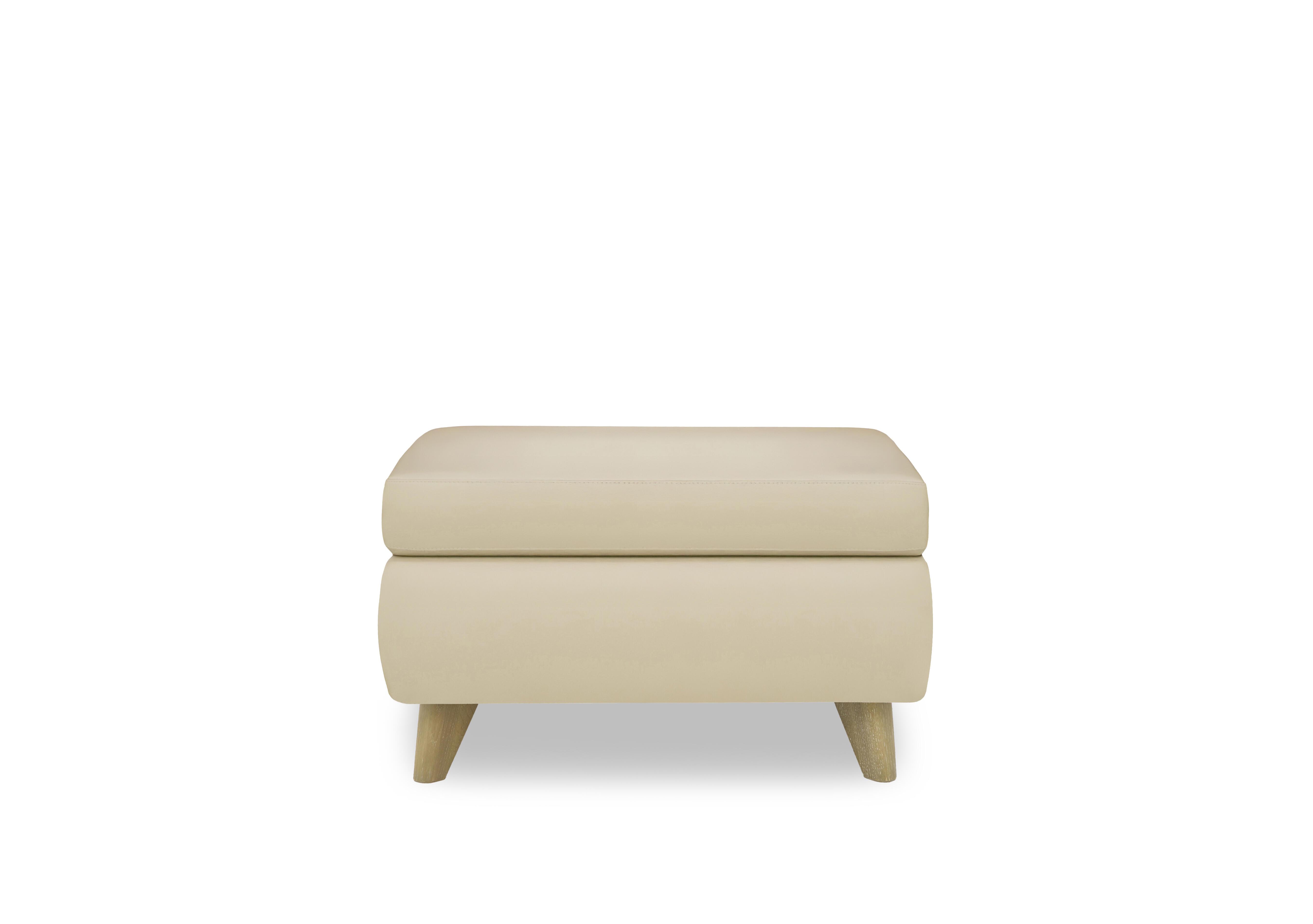 Malmo Leather Coffee Table Storage Footstool in Nc-862c Bisque on Furniture Village