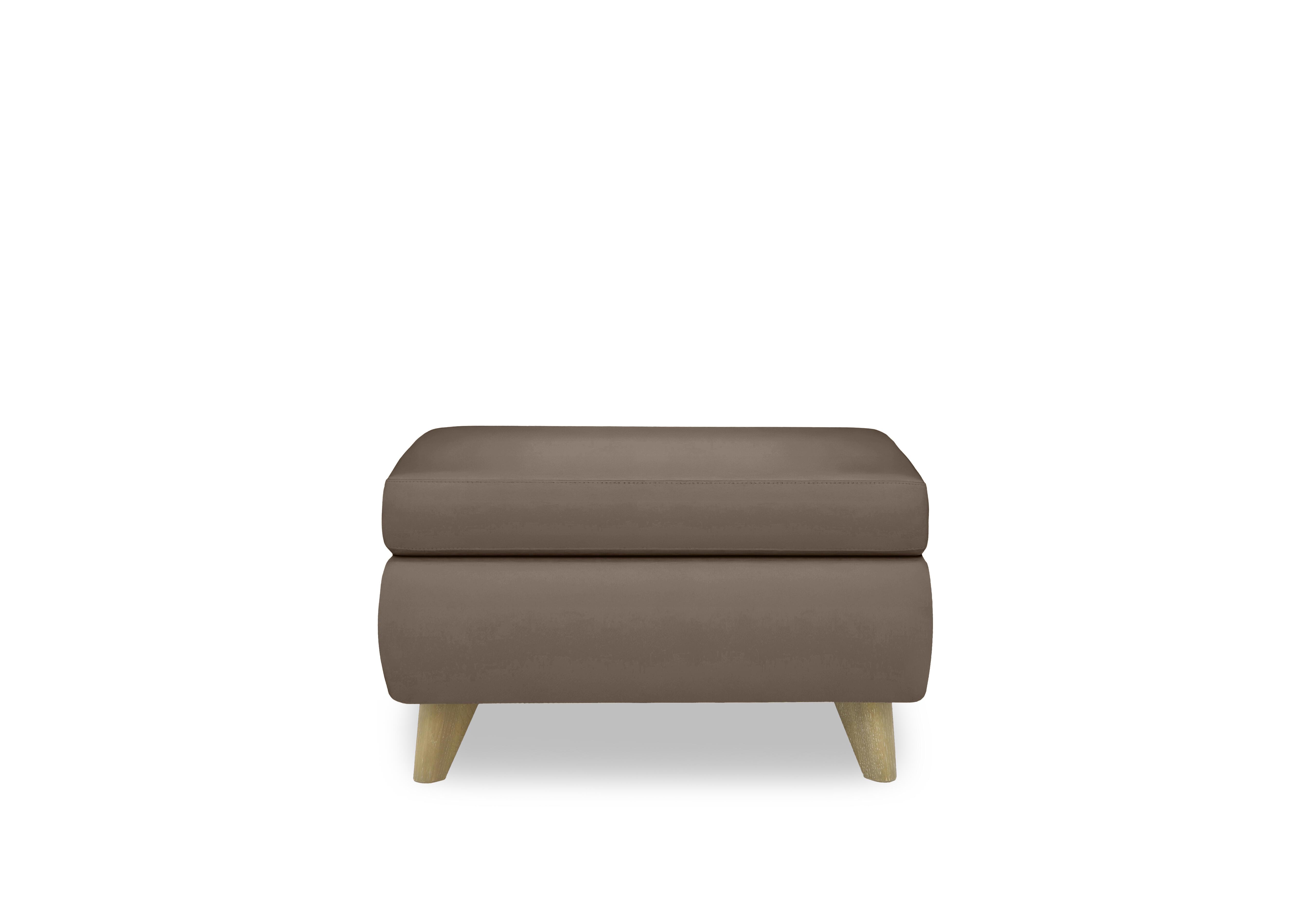 Malmo Leather Coffee Table Storage Footstool in Nw-586e Fawn on Furniture Village