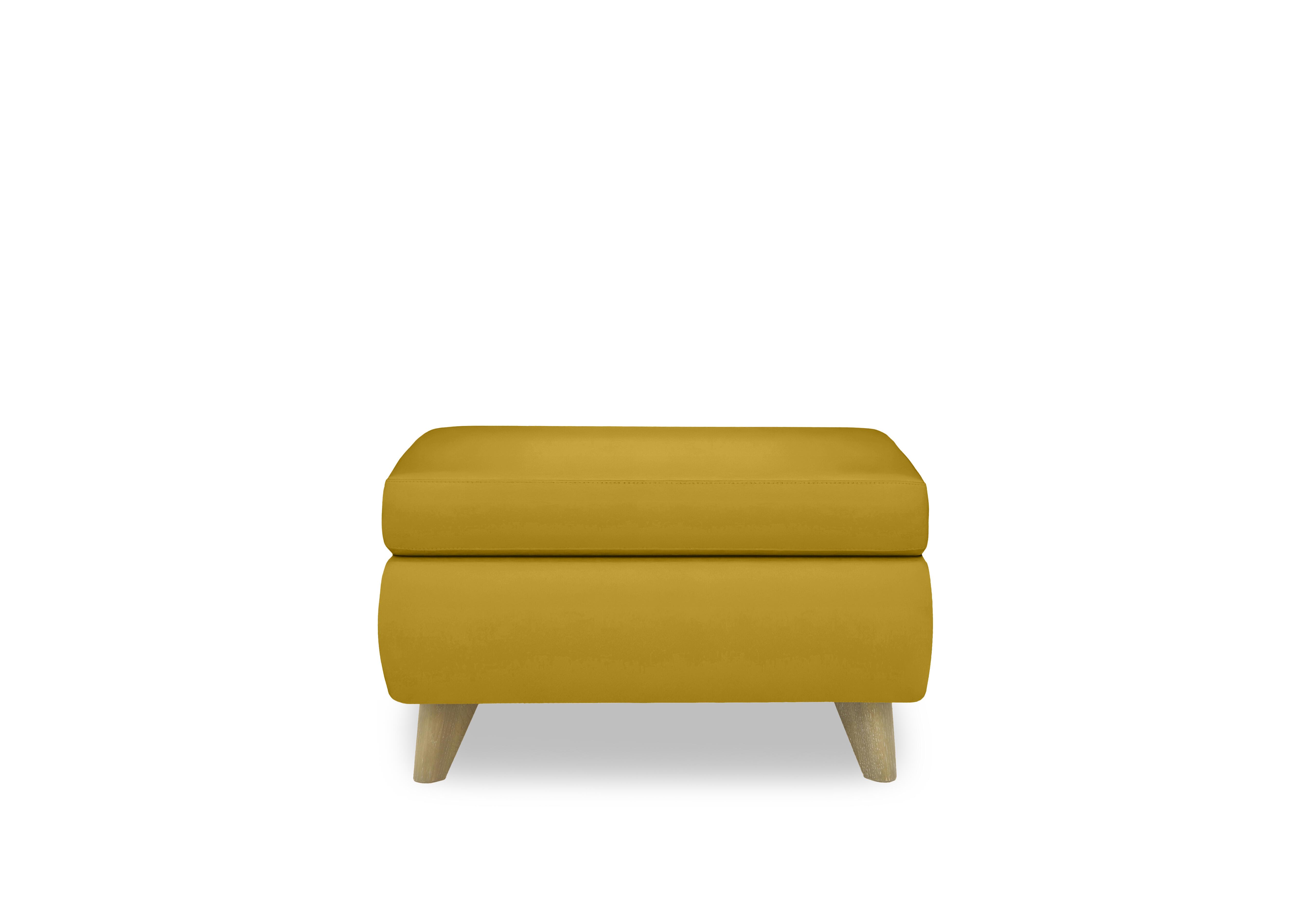 Malmo Leather Coffee Table Storage Footstool in Nw-663e Yellow on Furniture Village