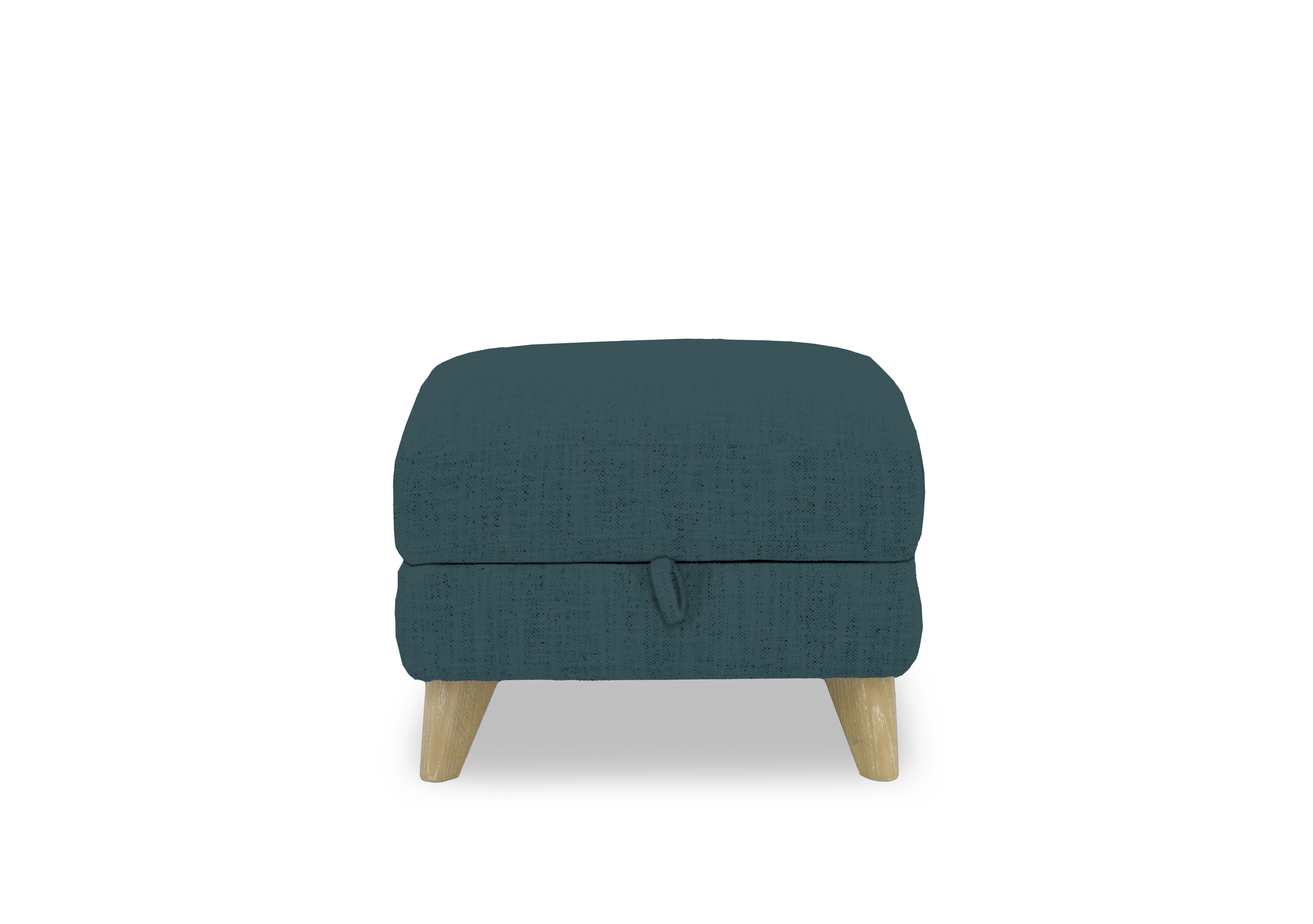 Malmo Fabric Storage Footstool in Fab-Can-R340 Peacock on Furniture Village