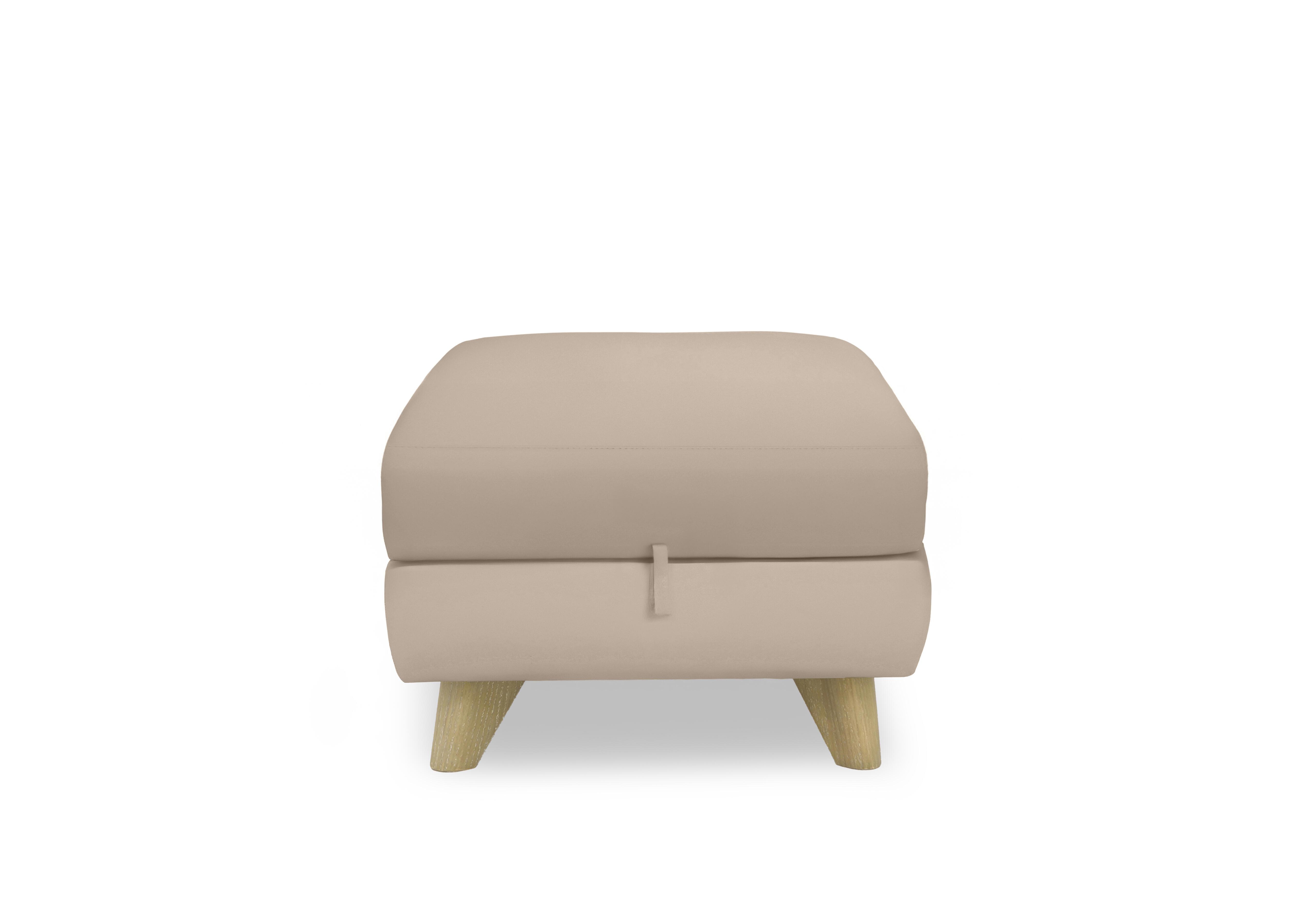 Malmo Leather Storage Footstool in Bv-039c Pebble on Furniture Village