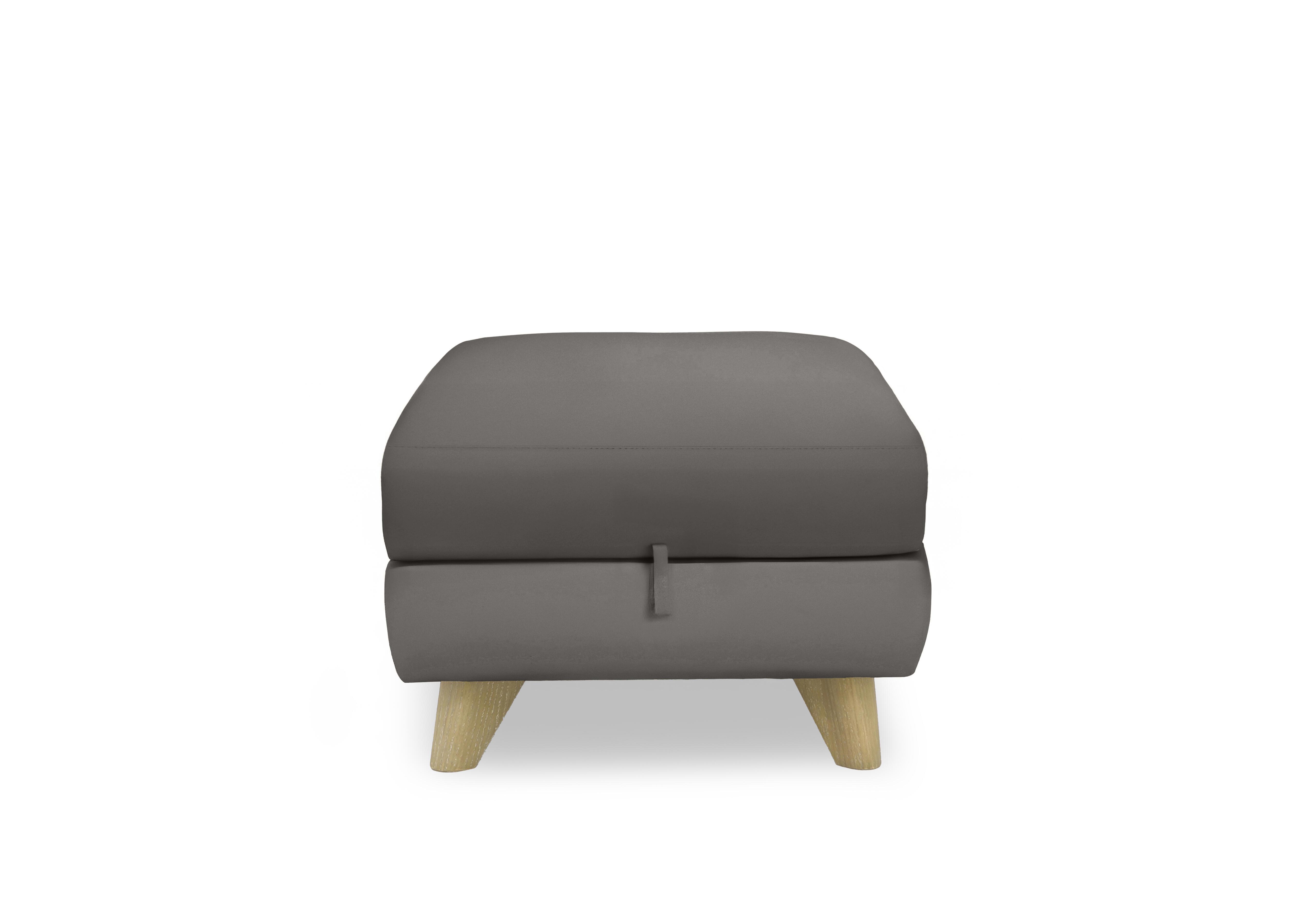 Malmo Leather Storage Footstool in Bv-042e Elephant on Furniture Village