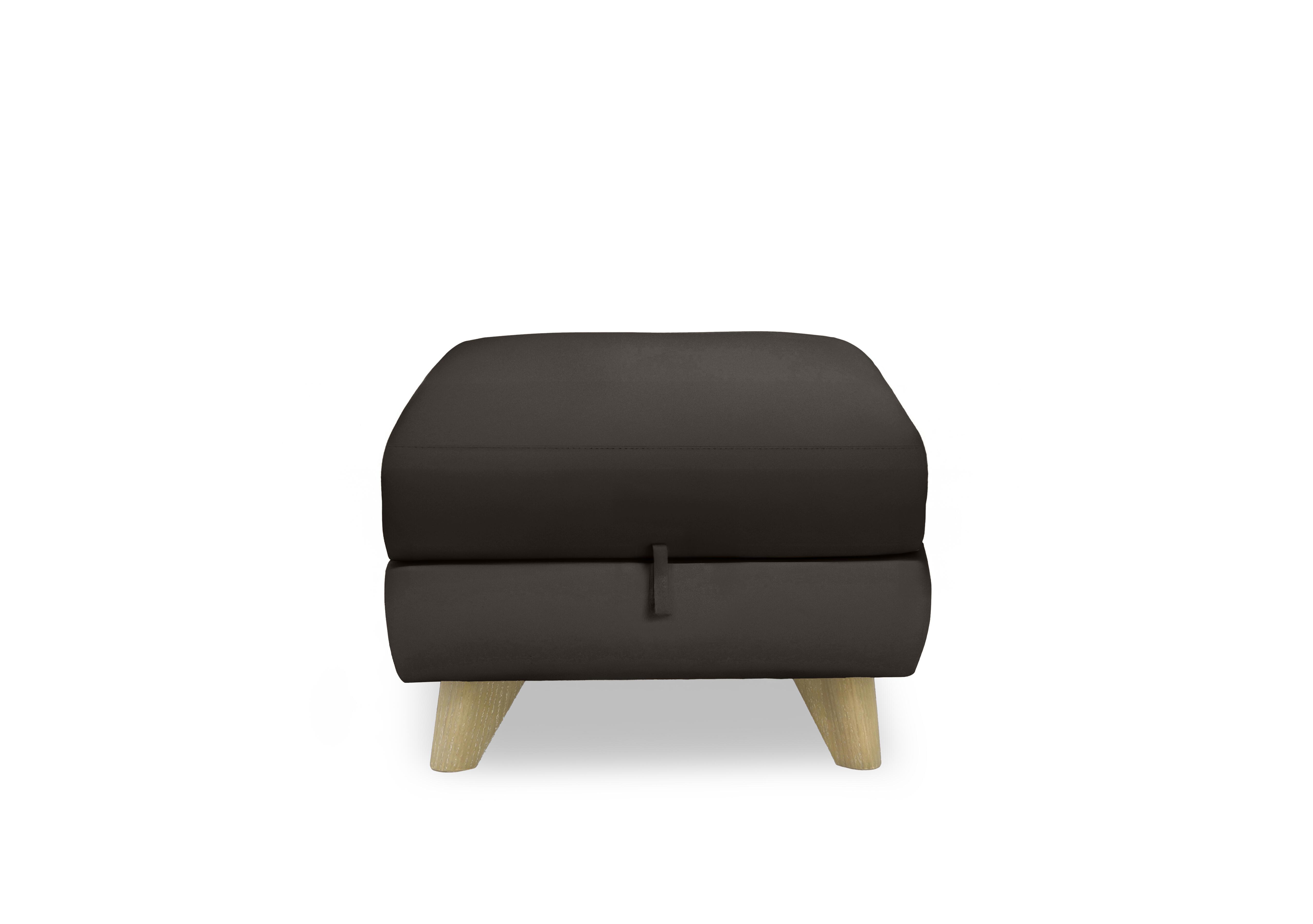 Malmo Leather Storage Footstool in Bv-1748 Dark Chocolate on Furniture Village
