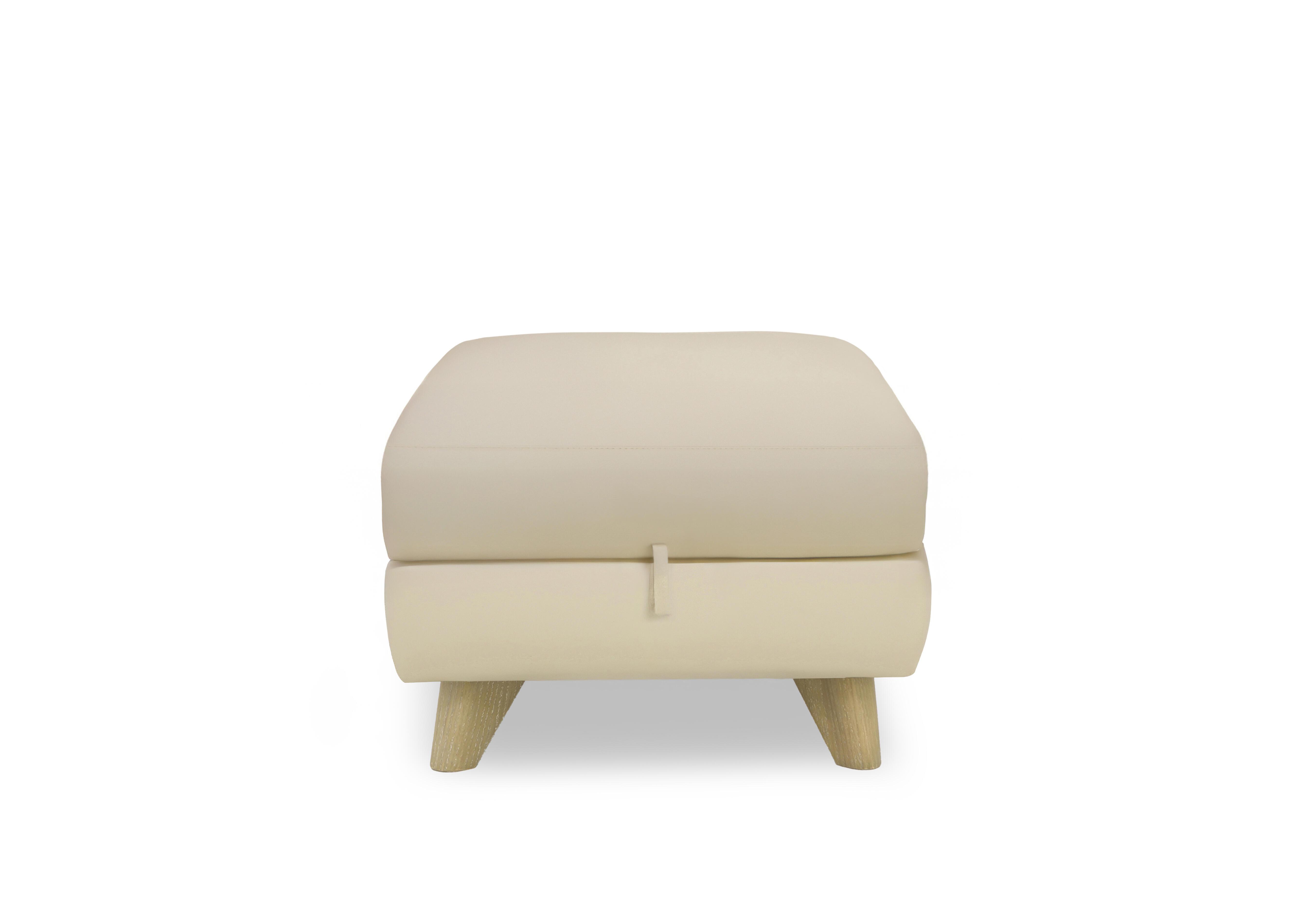 Malmo Leather Storage Footstool in Nc-862c Bisque on Furniture Village