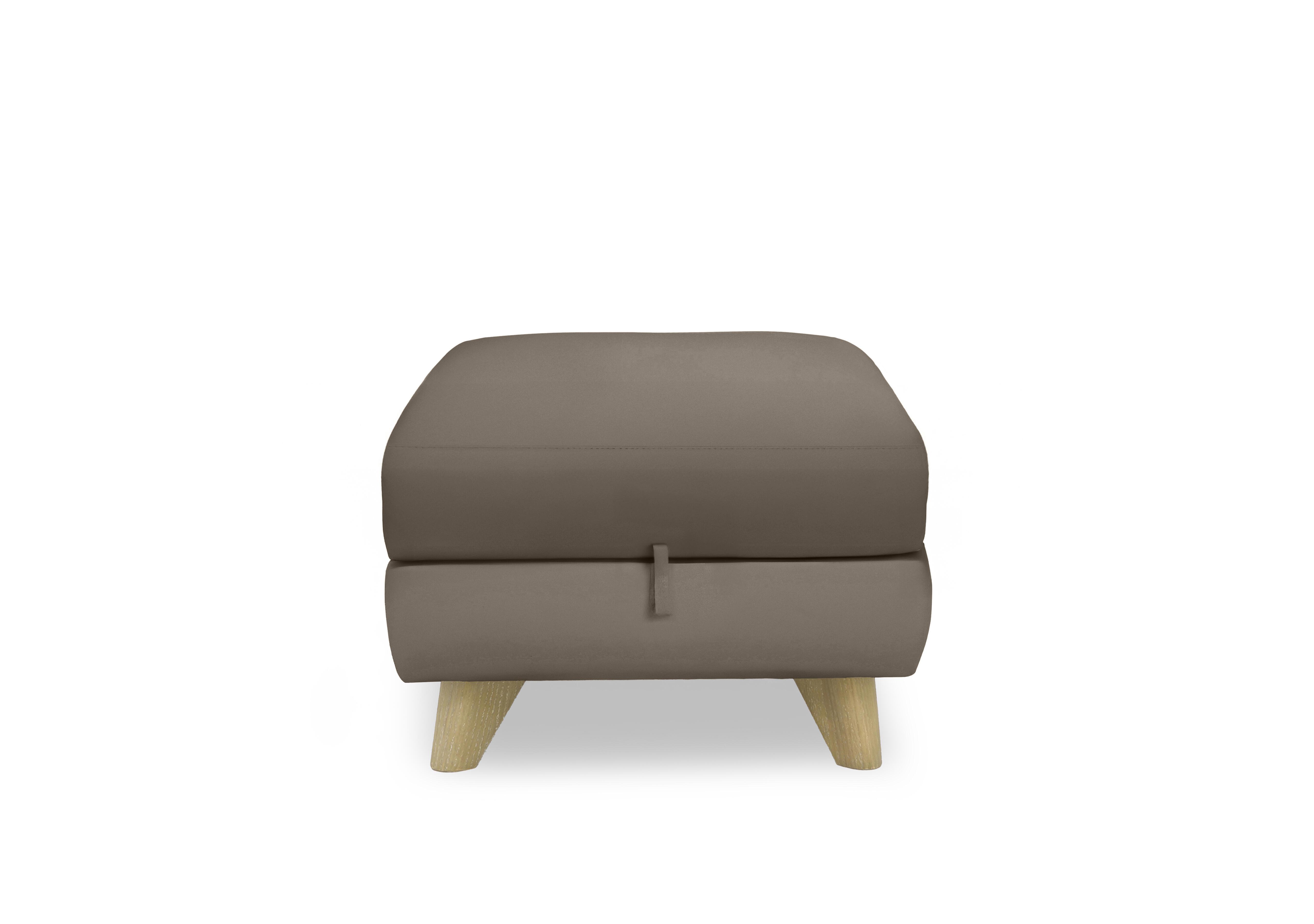 Malmo Leather Storage Footstool in Nw-513e Bark on Furniture Village
