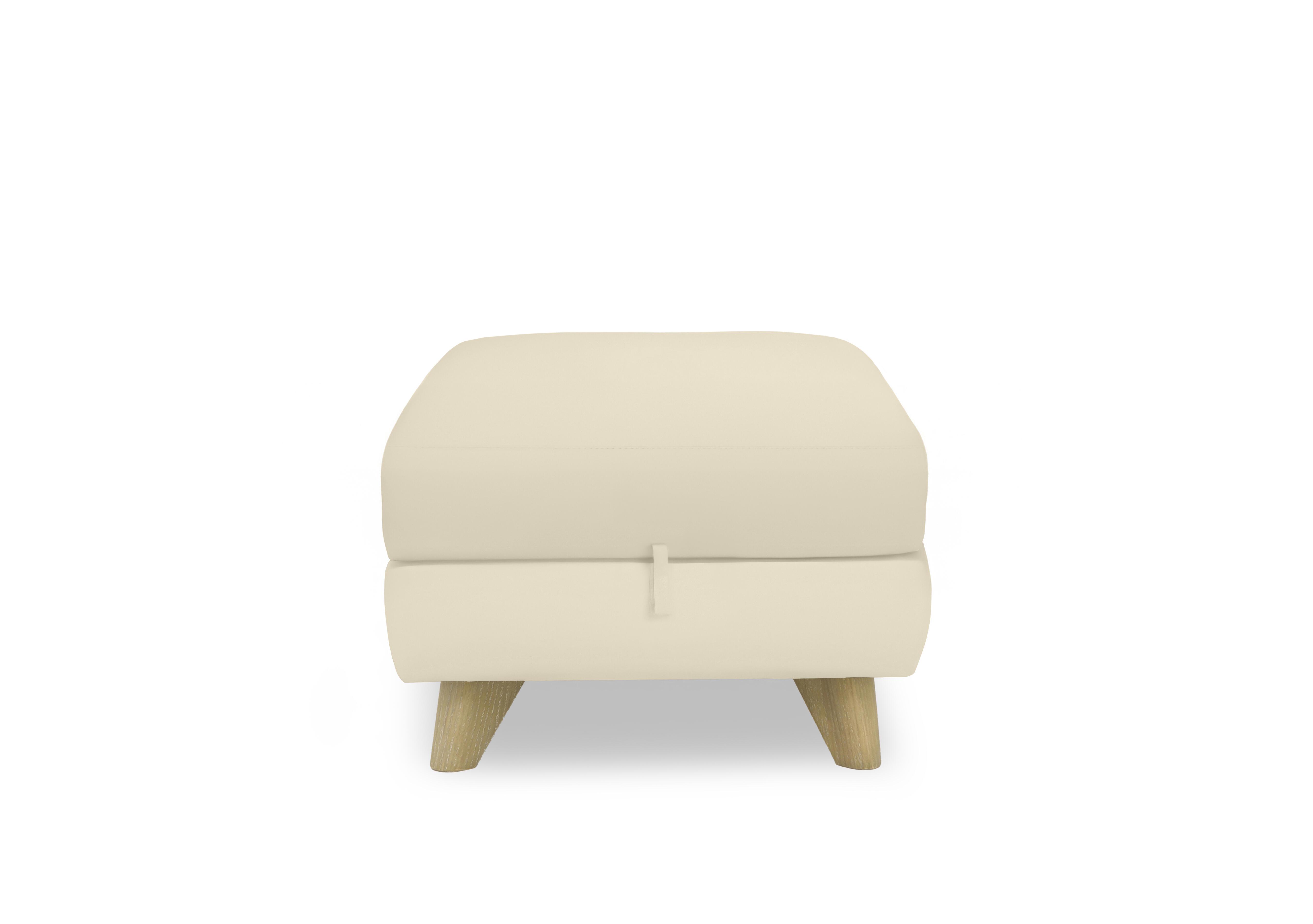 Malmo Leather Storage Footstool in Nw-521e Frost on Furniture Village