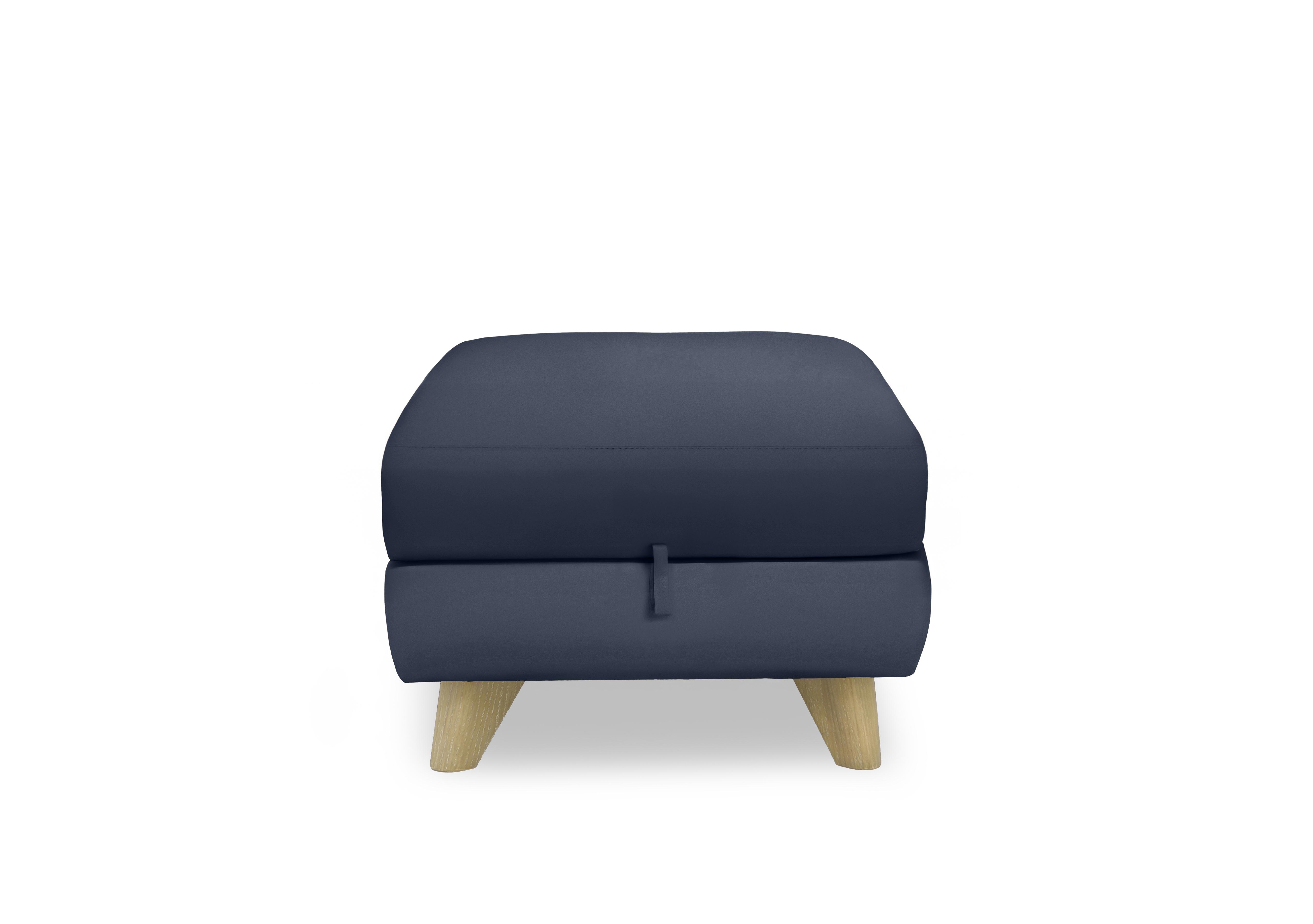 Malmo Leather Storage Footstool in Nw-681e Ocean on Furniture Village