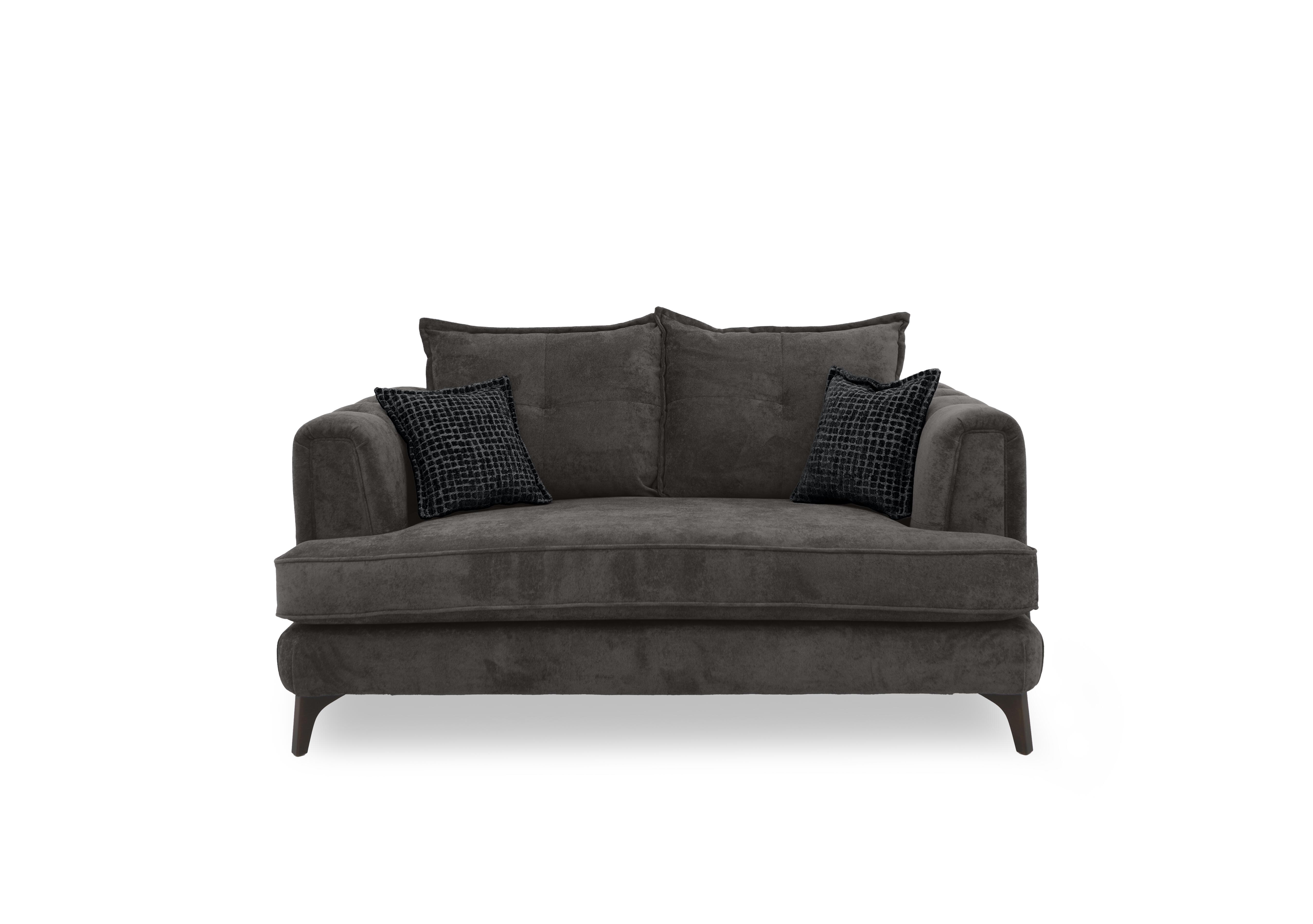 Farrah 2 Seater Classic Back Sofa in Riga Asphalt - Zena Black Dw on Furniture Village