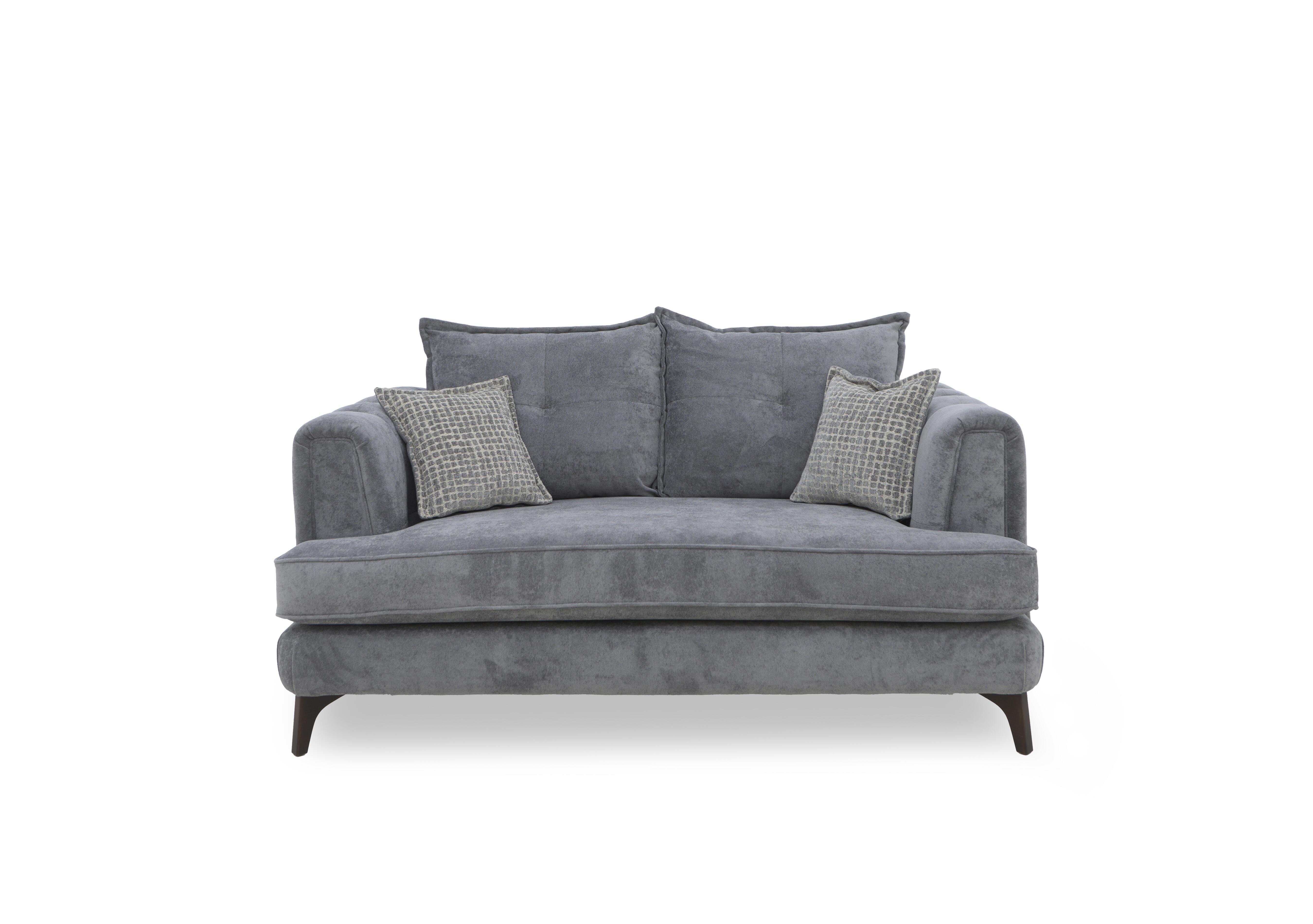 Farrah 2 Seater Classic Back Sofa in Riga Grey - Zena Silver Dw on Furniture Village