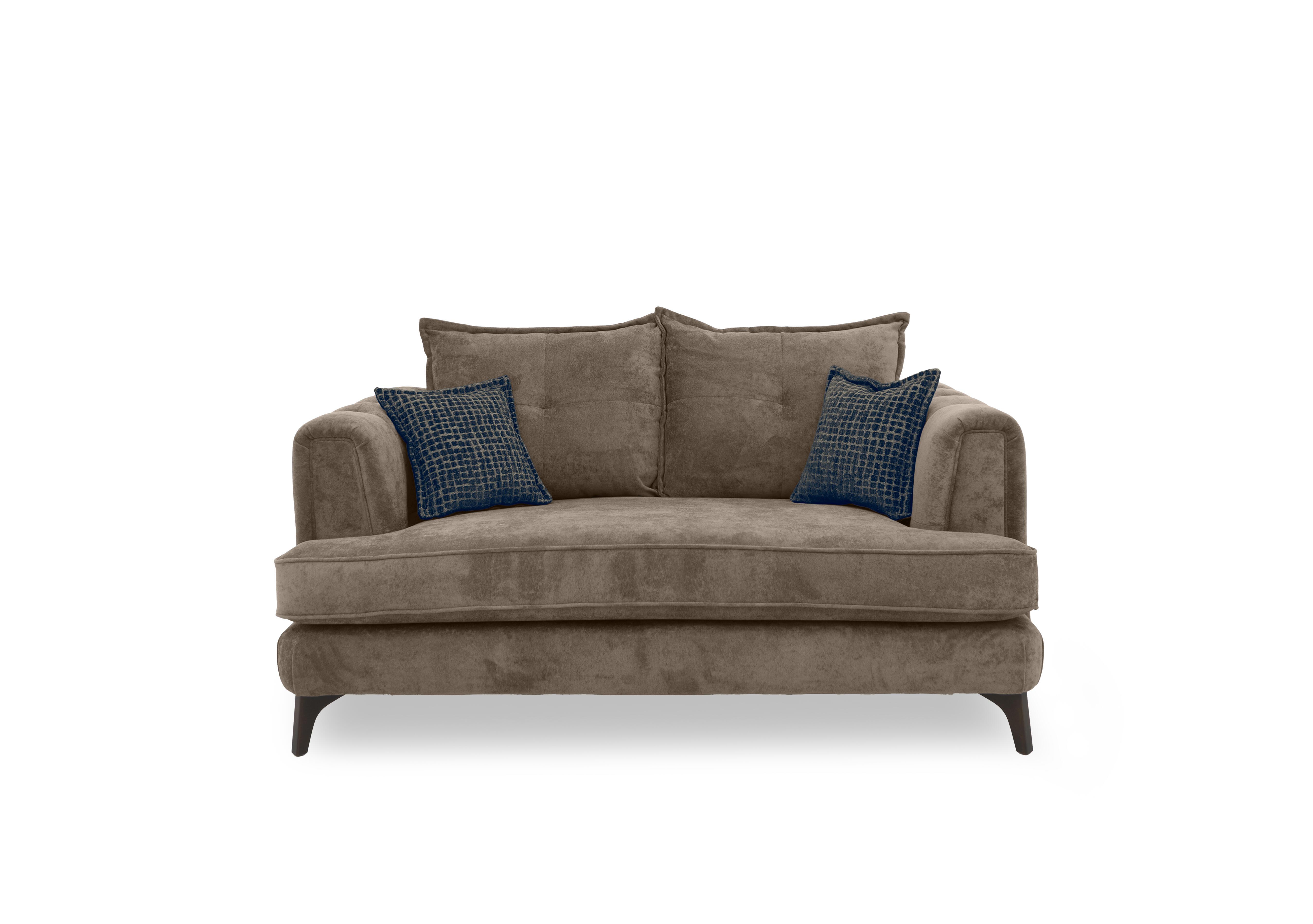 Farrah 2 Seater Classic Back Sofa in Riga Mink - Zena Blue Dw on Furniture Village