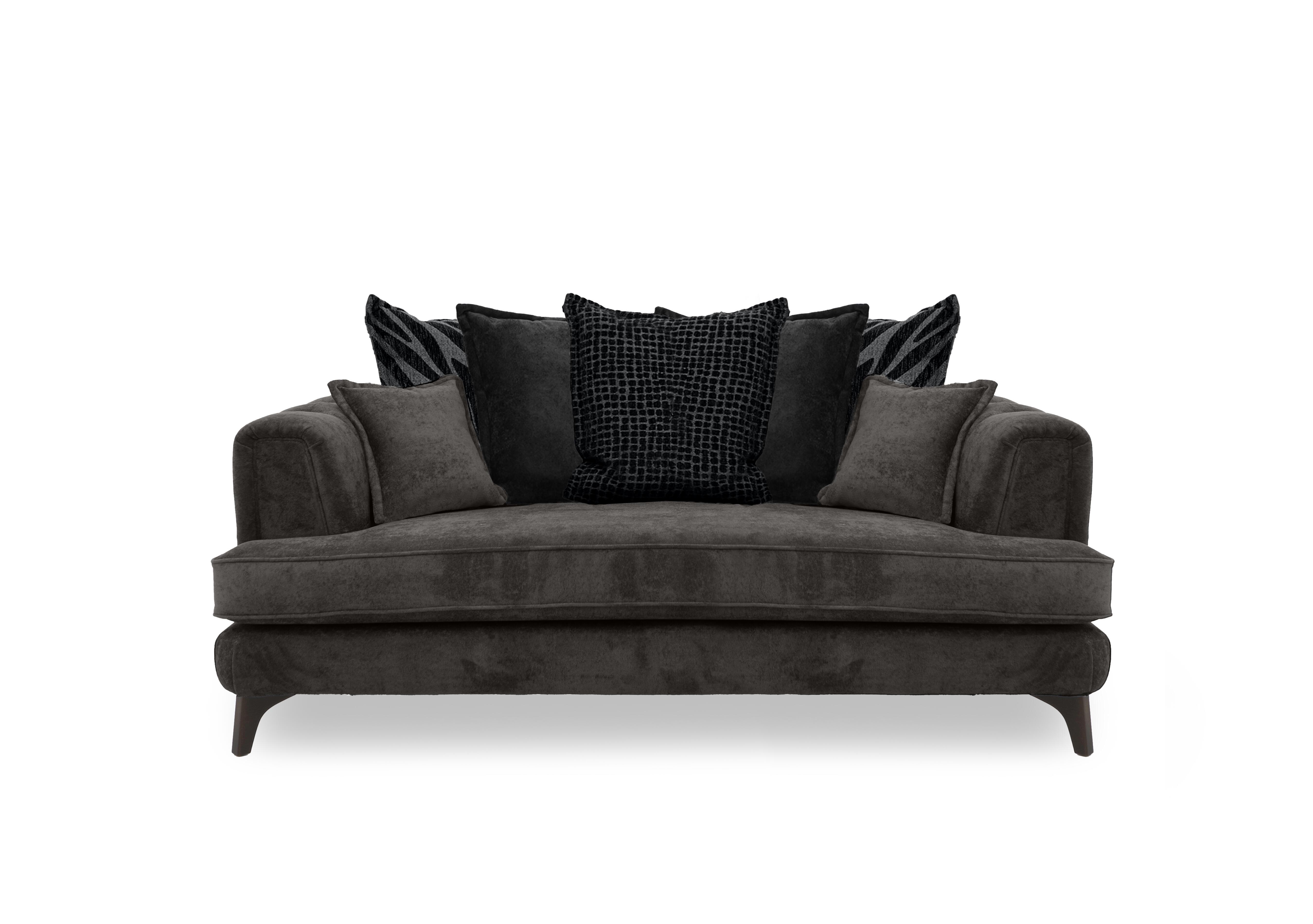 Farrah 3 Seater Scatter Back Sofa in Riga Asphalt - Zena Black Dw on Furniture Village
