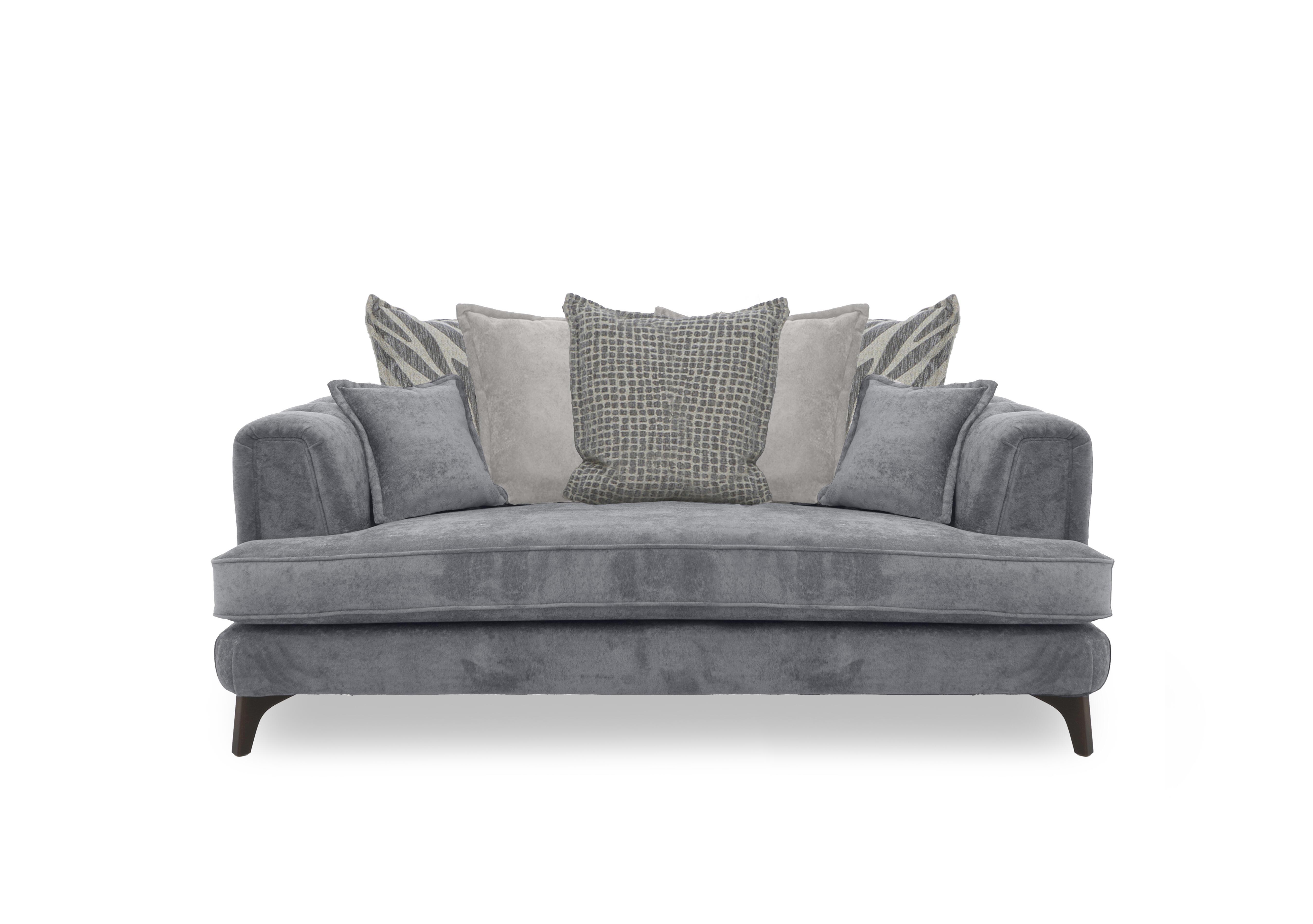 Farrah 3 Seater Scatter Back Sofa in Riga Grey - Zena Silver Dw on Furniture Village