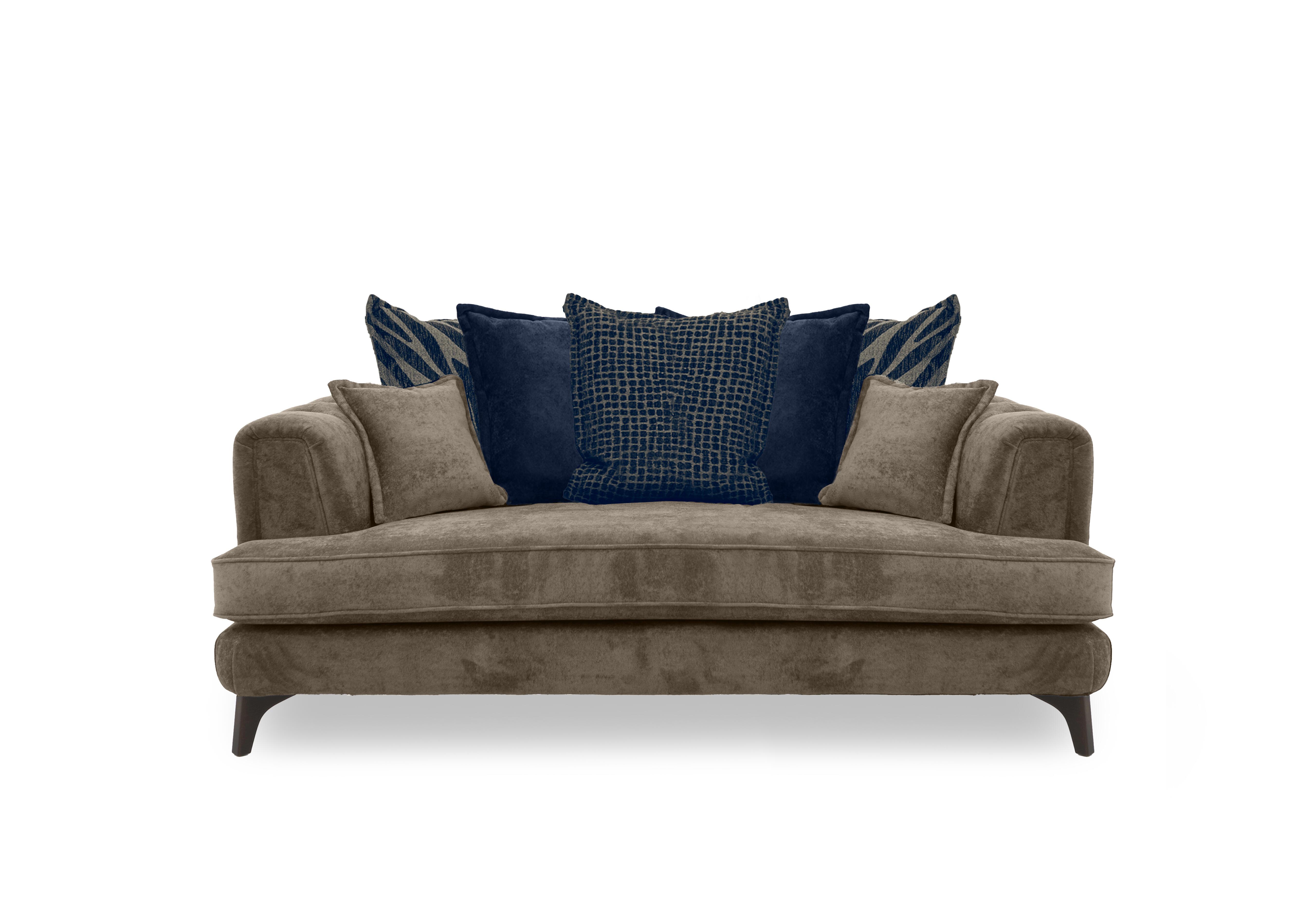 Farrah 3 Seater Scatter Back Sofa in Riga Mink - Zena Blue Dw on Furniture Village