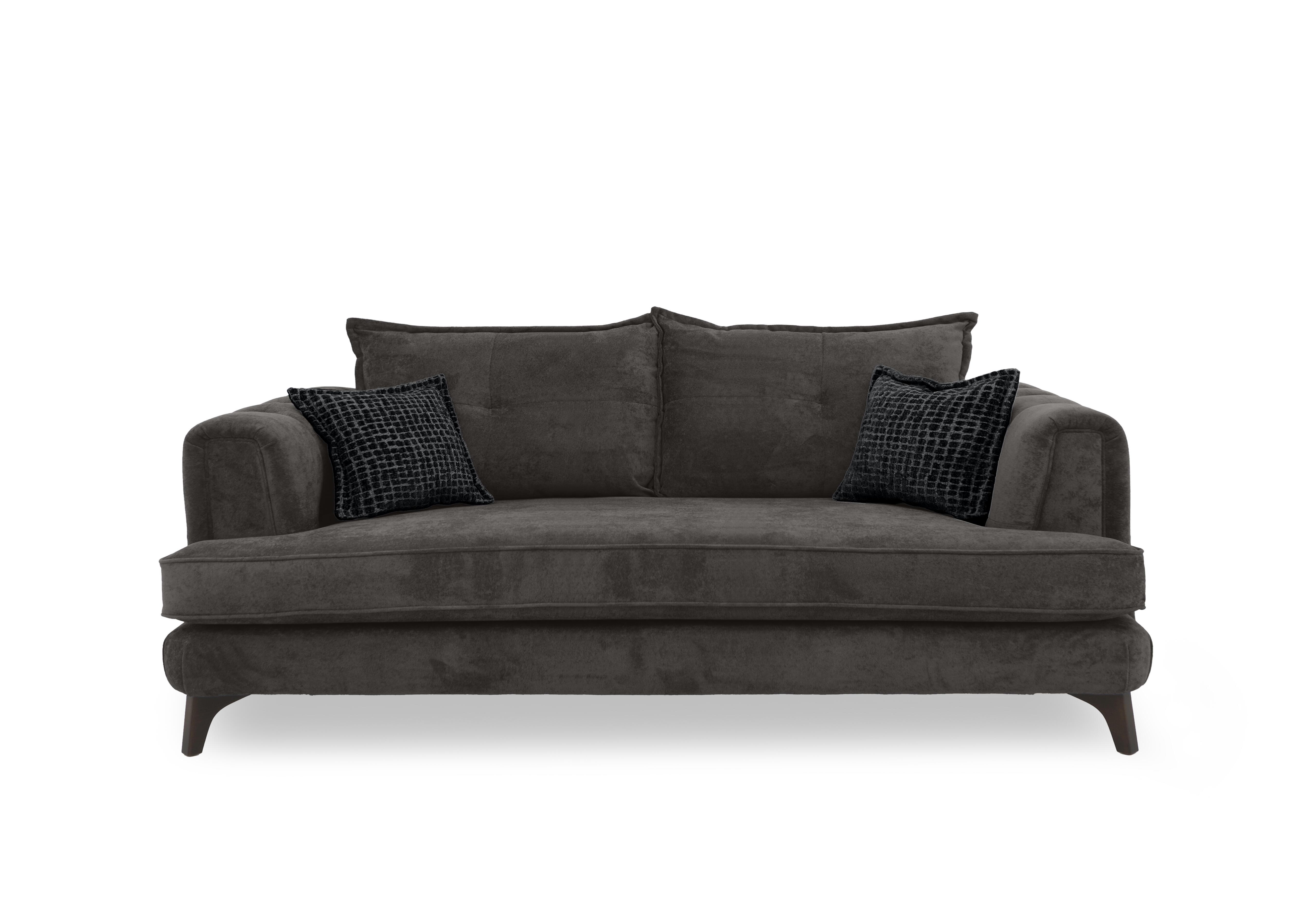 Farrah 4 Seater Classic Back Sofa in Riga Asphalt - Zena Black Dw on Furniture Village