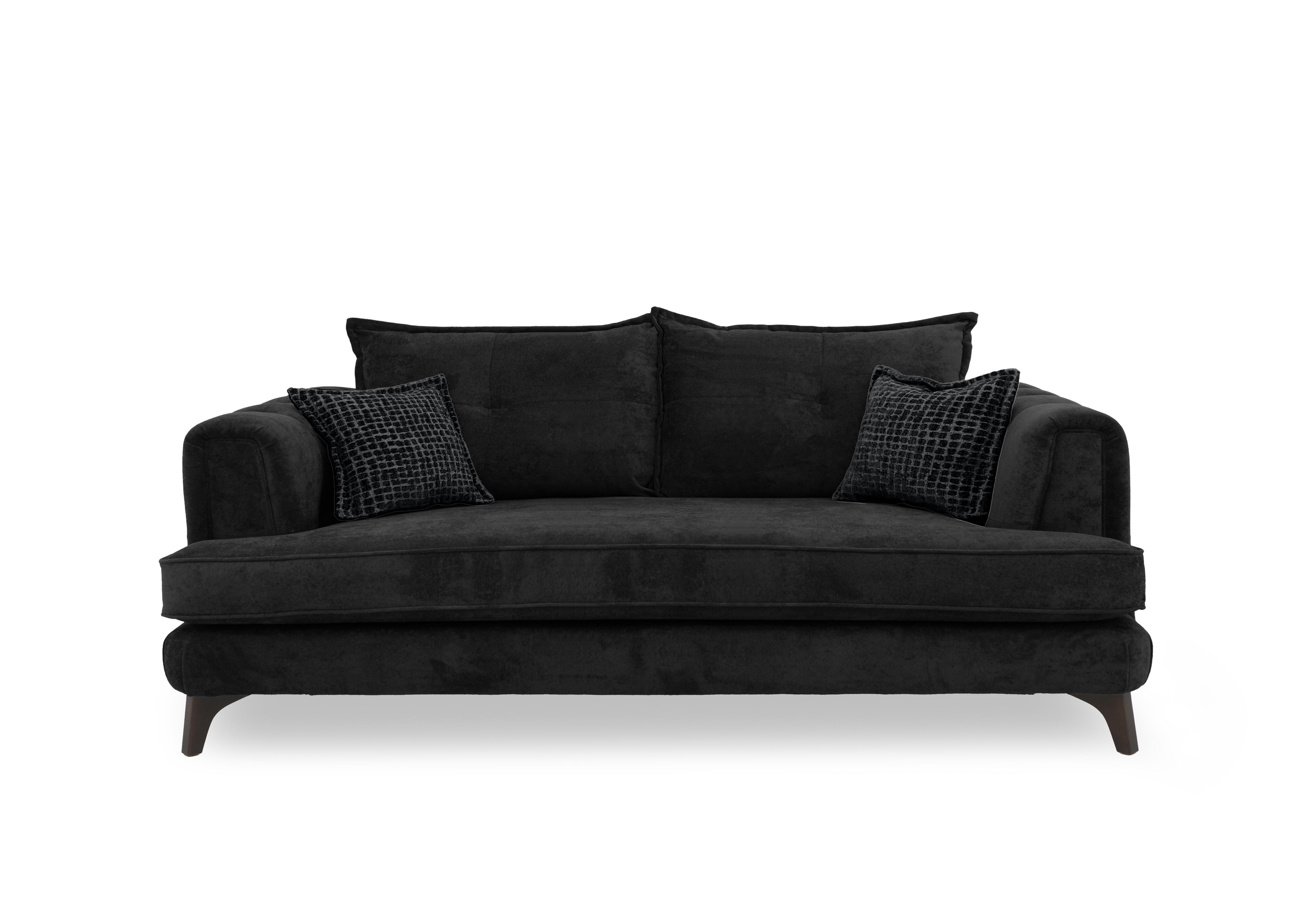 Farrah 4 Seater Classic Back Sofa in Riga Black - Zena Black Dw on Furniture Village