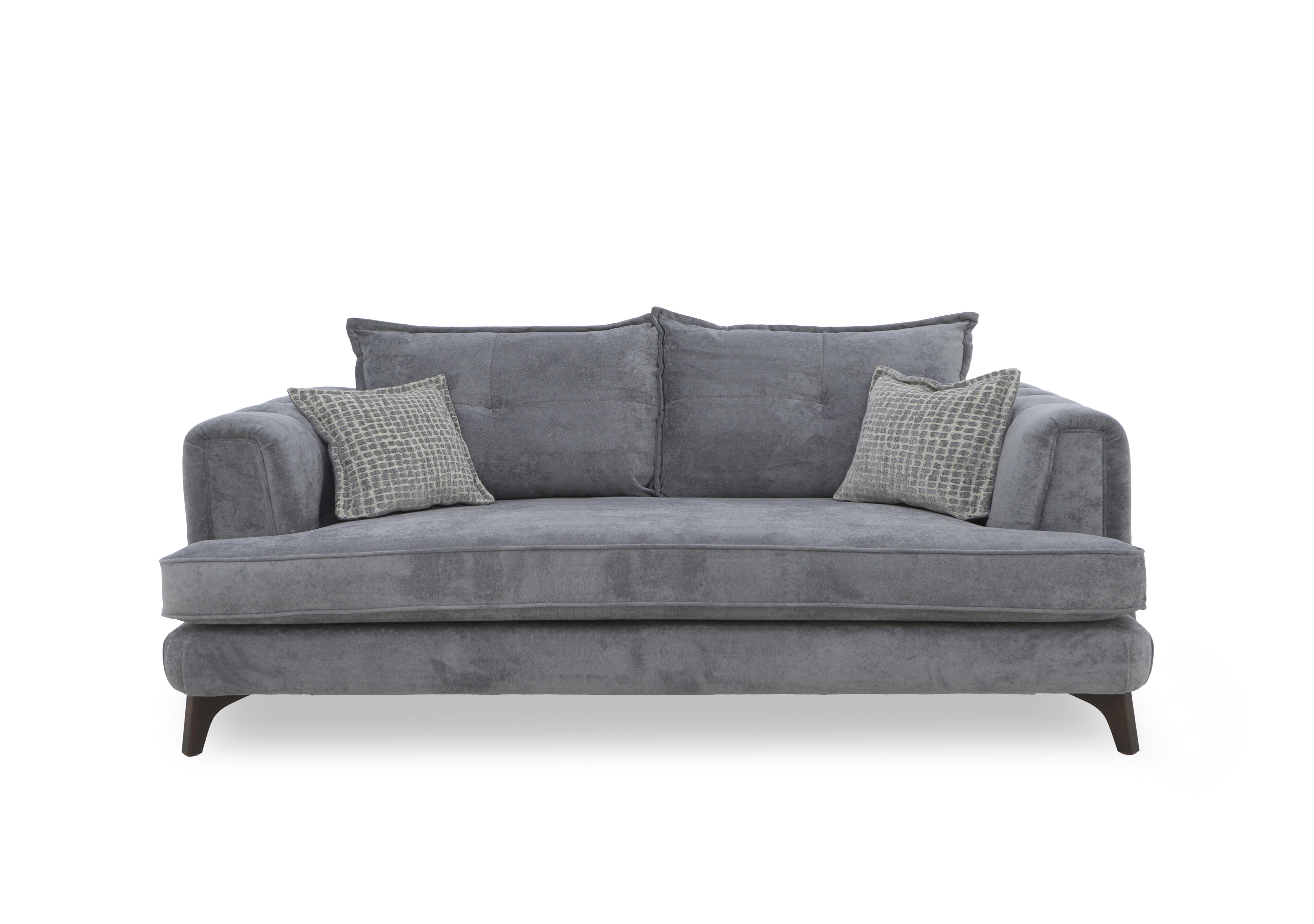 Farrah 4 Seater Classic Back Sofa in Riga Grey - Zena Silver Dw on Furniture Village