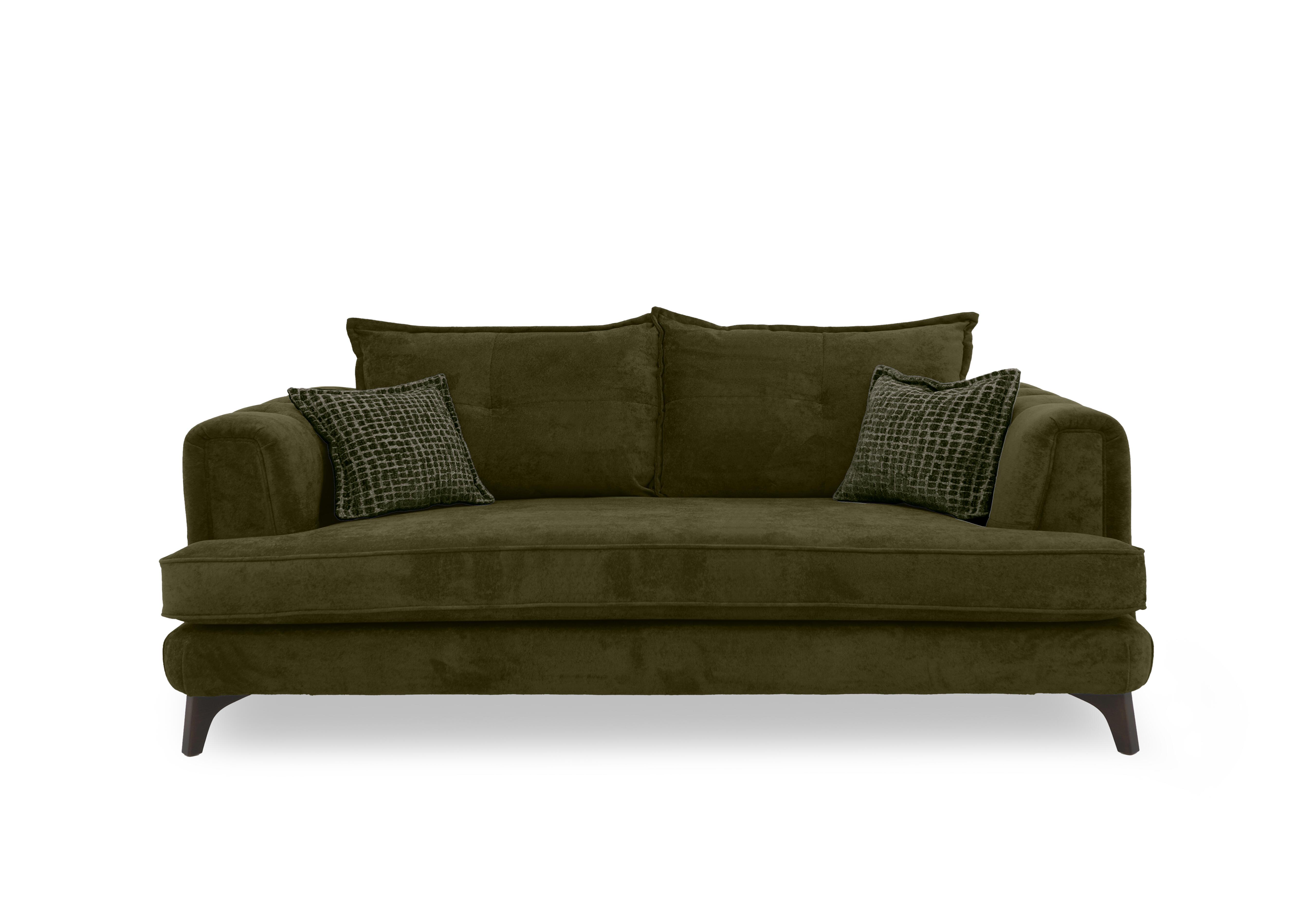 Farrah 4 Seater Classic Back Sofa in Riga Khaki - Zena Green Dw on Furniture Village